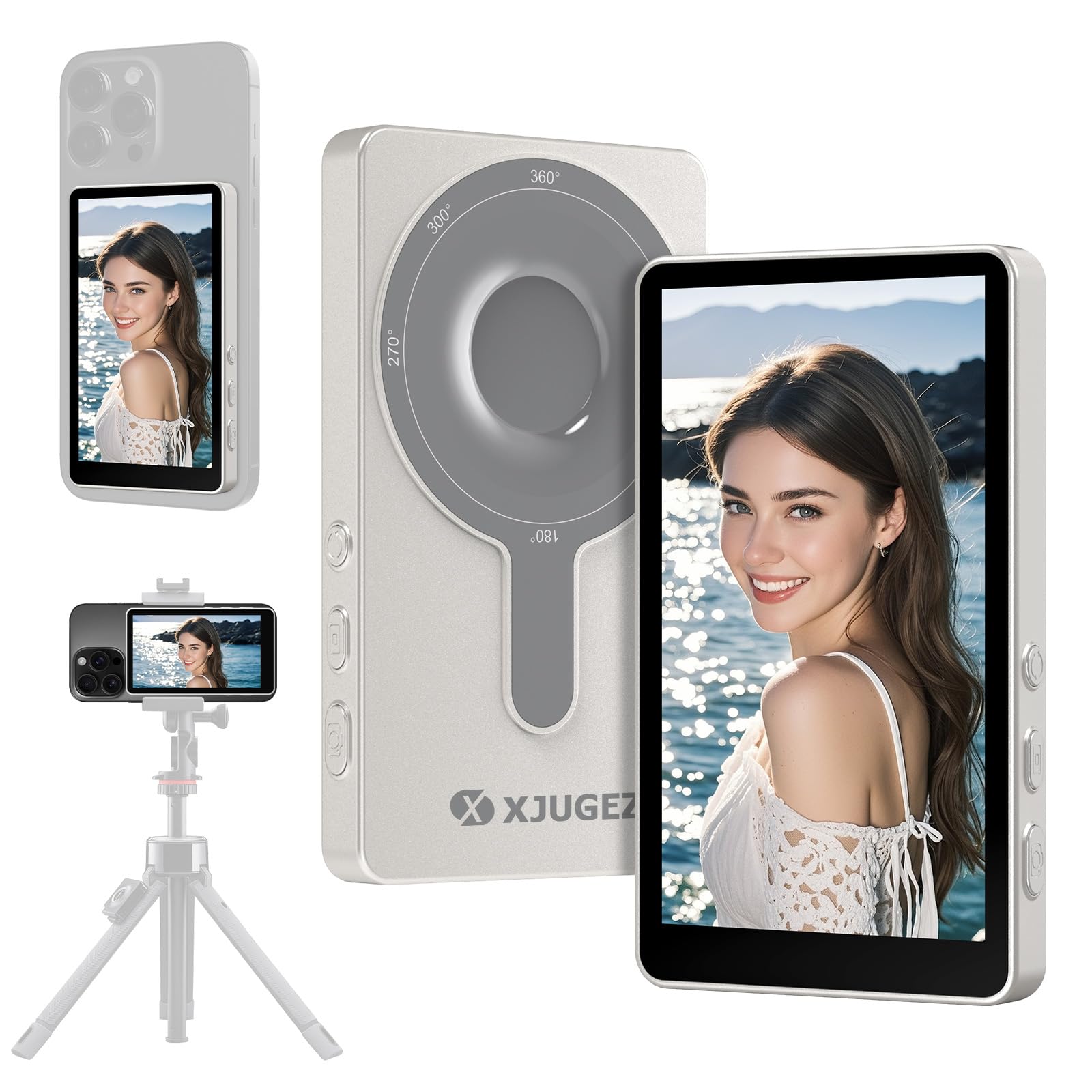 Handy Selfie Monitor für iPhone -1080P Vlog Selfie Bildschirm für Android,4" Selfie Monitor Screen Wireless,3,5H Ferngesteuerter Magnetischer Vlog Zubehör Bildschirm für Live Stream,TikTok 1800mAh Angebot bei HelloDeals