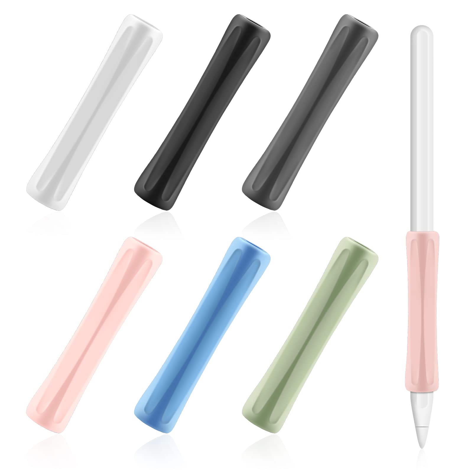 6 Stück Silikon Schutzhülle Griff,Silikon Griff Compatible with Apple Pencil 1.und 2.Gen,Pencil Schutzhülle Zubehör Ergonomisches Ärmelzubehör Hülse Angebot bei HelloDeals