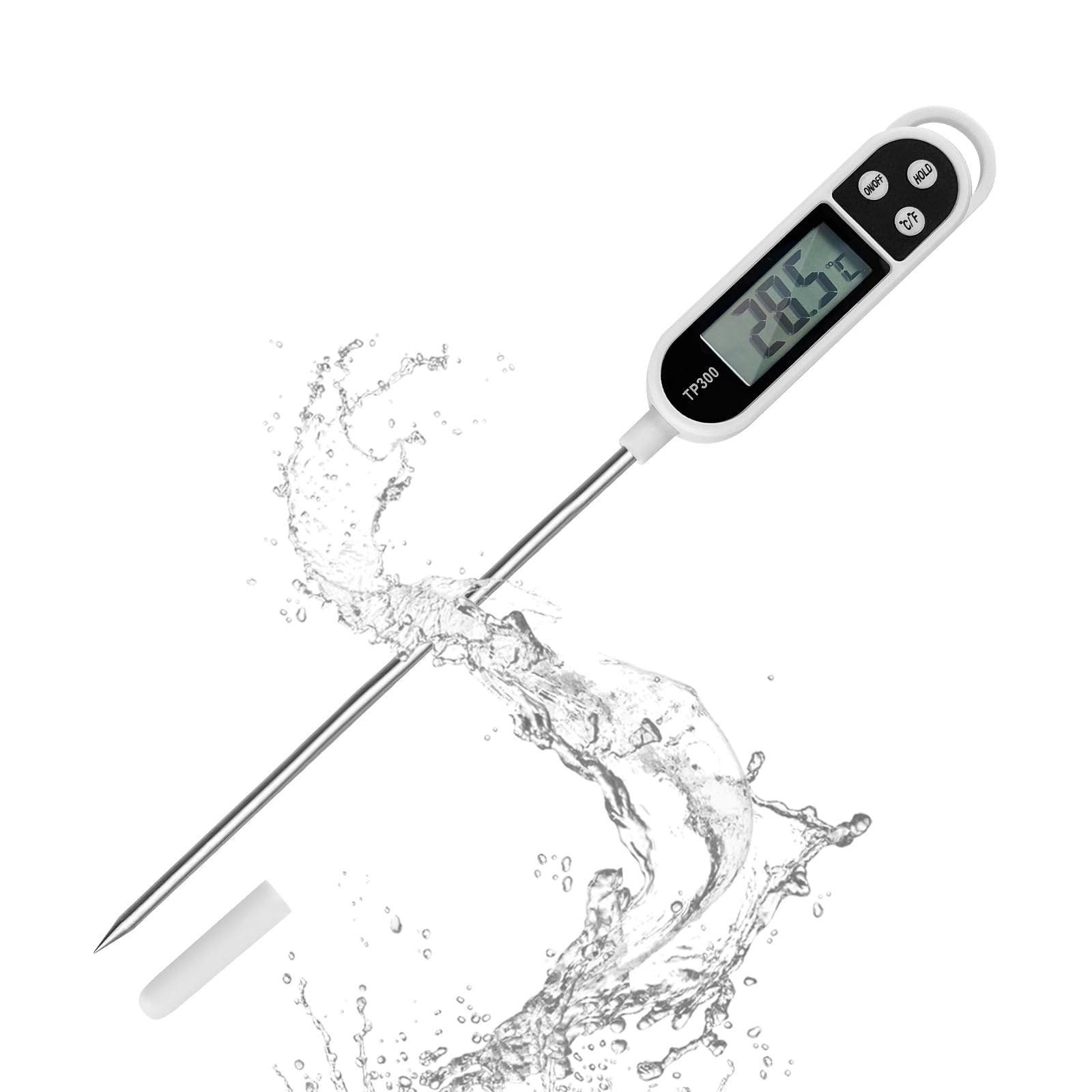 Nutabevr digital Küchenthermometer(Batterie Enthalten),Küchenthermometer LCD mit Langer Sonde,Instant Read,Hausmannskost-Thermometer,für Backen,Grill, Baby Milch, Wasser(-50°C bis +300°C) Angebot bei HelloDeals