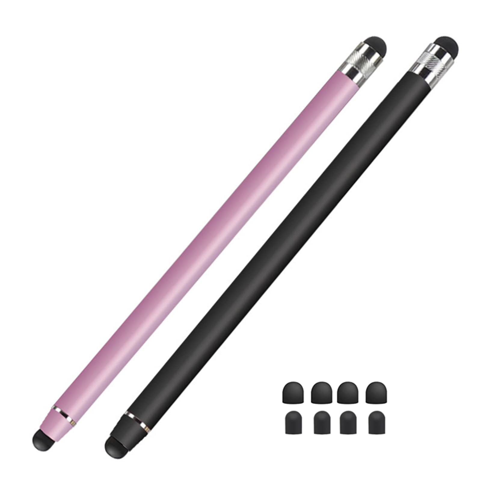 Tablet Stift, 2 Pack Touchscreen Stift 2 in 1 Gummi Stylus Touch Pen für iPhone iPad Pro Mini Samsung Galaxy Surface Huawei Lenovo usw (Schwarz+Roségold) Angebot bei HelloDeals