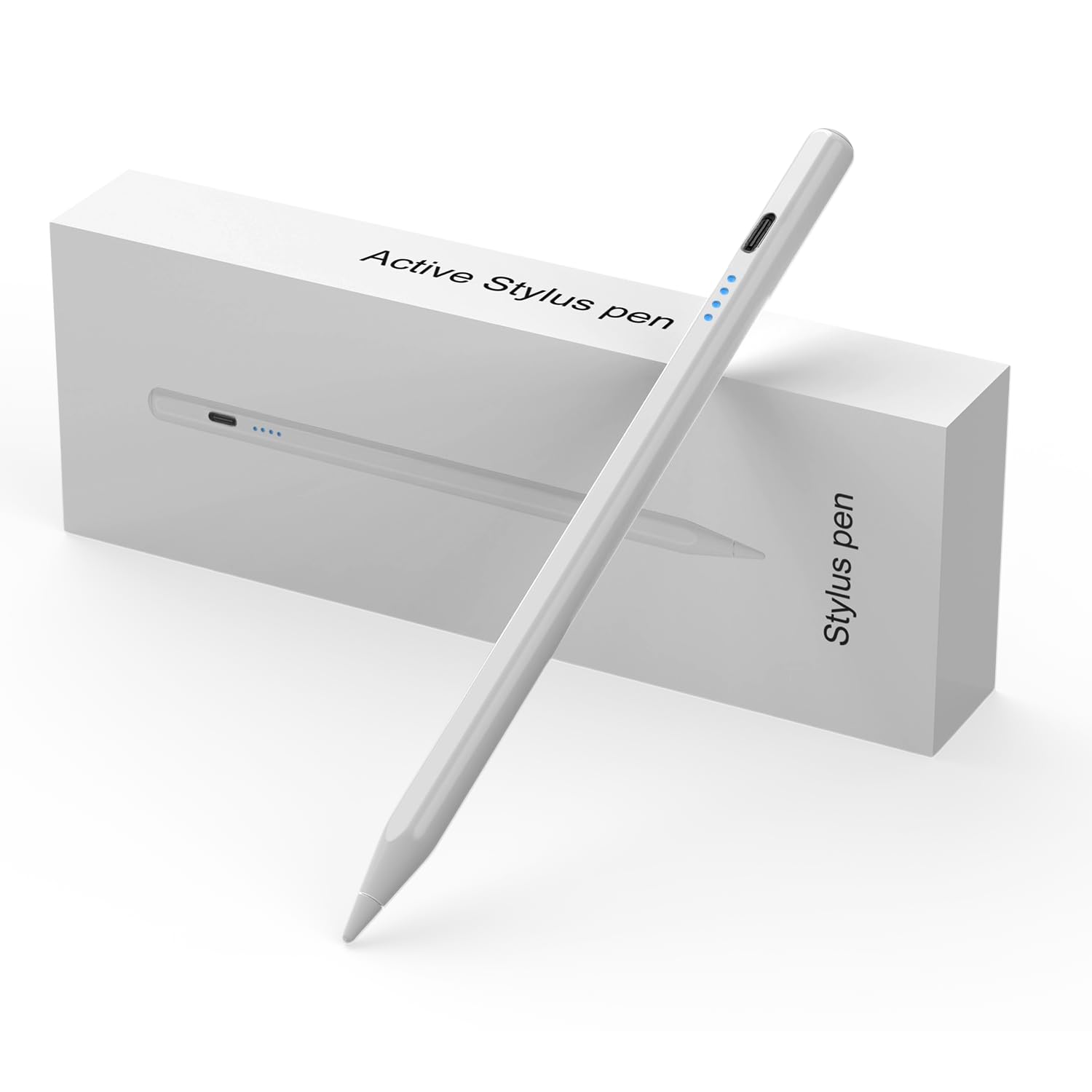 Stift für iPad Stylus Pen für iPad 11.-6. Gen Kompatibel mit Pad Pro 12.9/11" Mini 6/5 Air 5/4/3 Präziser Stylus mit Magnet-Halterung Neigungserkennung Handballenabschirmung Schnellladung Typ-C-Stylus-Stift für das iPad White Angebot bei HelloDeals