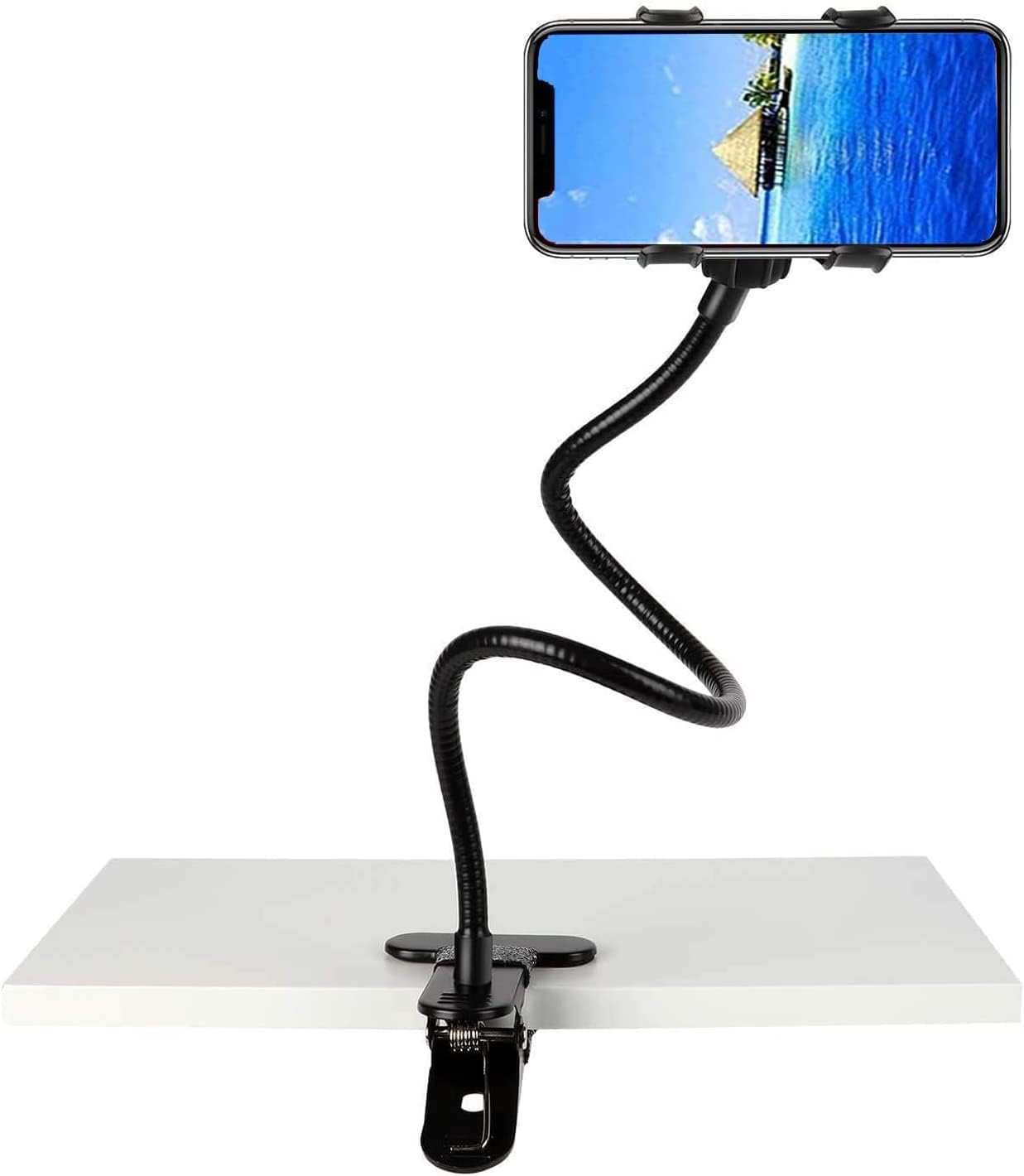 Handy Halter Schwanenhals, Universal Handyhalterung aus Eisen 360 Rotation Mit Clip, Flexible Lang Arm Einstellbar, Eisen Lazy Handy Halter Ständer für Smartphone für Bett, Schreibtisch, Auto Angebot bei HelloDeals