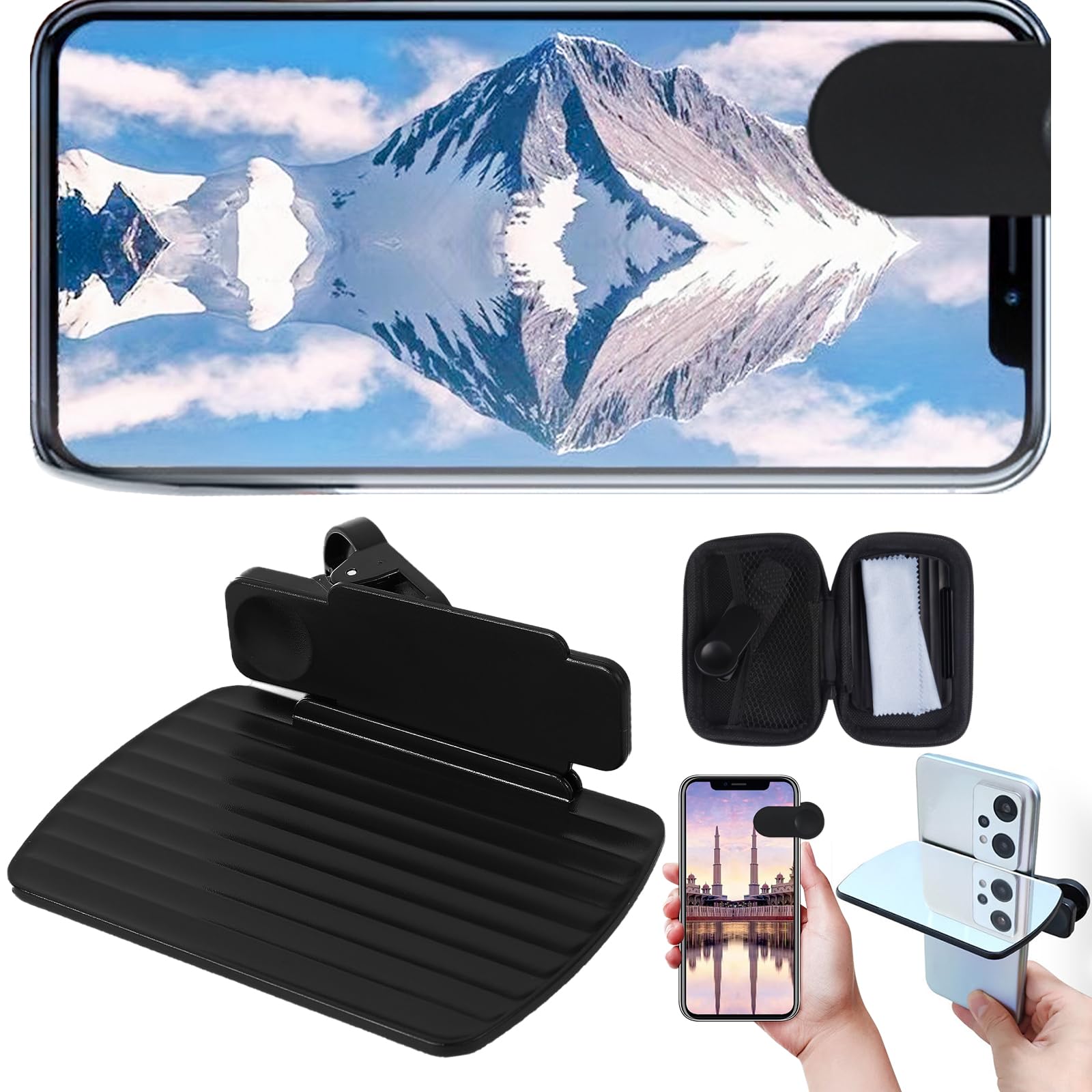 Telefonkamera Spiegelreflexionsclip Handy-Kameraspiegel Reflektierend Einstellbarer Clip Spiegel für Handy Kamera für Alle Szenen und Mobiltelefone für High Definition Fotos Angebot bei HelloDeals