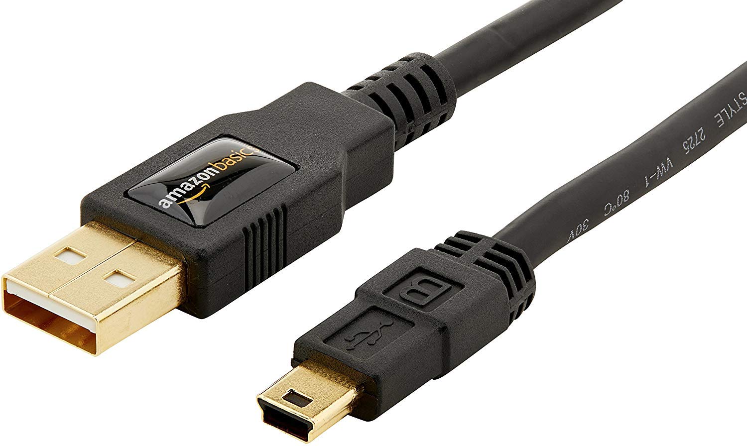 Amazon Basics USB-A auf Mini USB 2.0-Kabel, 480 Mbit/s Übertragungsgeschwindigkeit, mit vergoldeten Steckern, 0.9 m, Schwarz Angebot bei HelloDeals