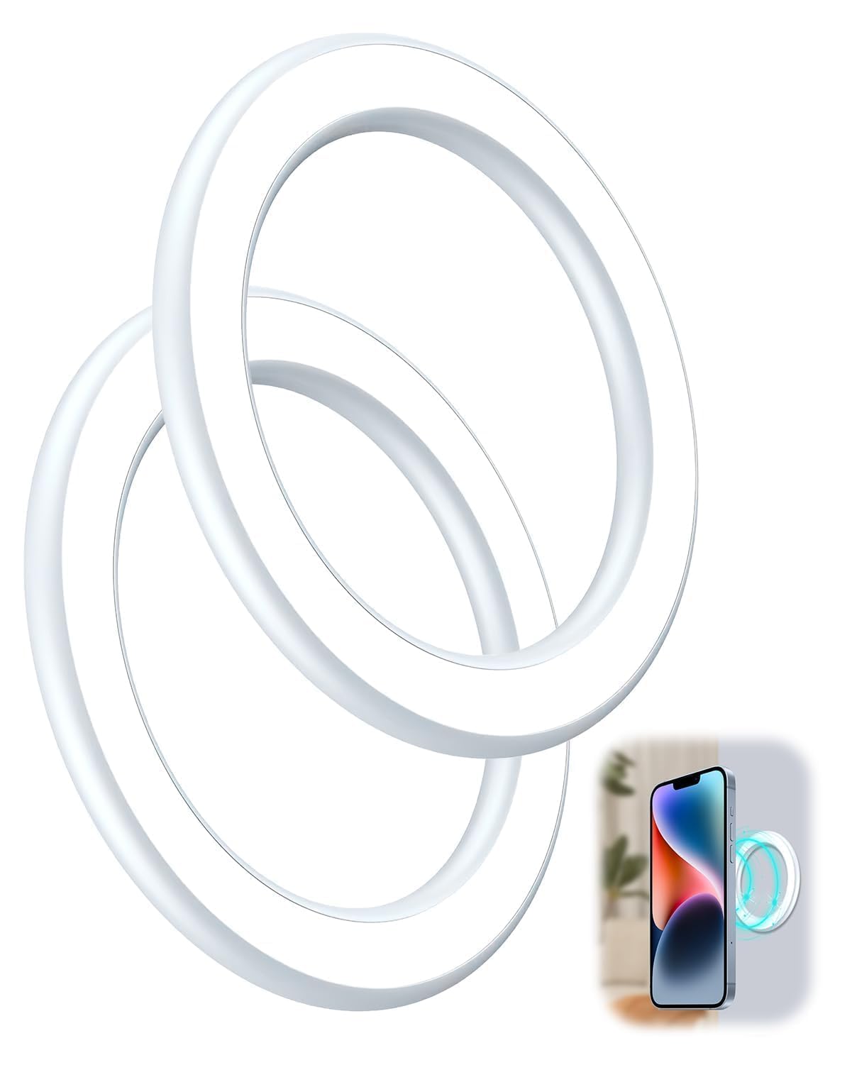 2PCS Magnetische Wandhalterung Aufkleber Magnetische Wandhalterung für Phone 16/15/14/13 Pro Max Plus & Magnetic hülle Wandaufkleber Magnetring Halter für Wand/Auto/Küche/Zimmer/Büro/Spiegel Angebot bei HelloDeals