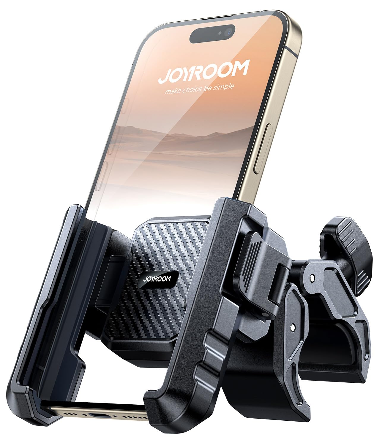 JOYROOM 2025 Upgrade Handyhalterung Fahrrad, Handyhalterung Motorrad Vibrationsgedämpft【Hält Bombenfest】 1S Schnelle Montage und Demontiert am Lenker, Handyhalter Fahrrad für 4.7"-7" Smartphone Schwarz Angebot bei HelloDeals
