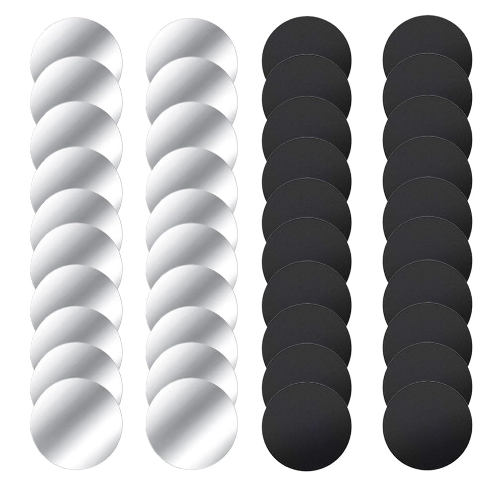 40 Stück Metallplättchen Selbstklebend Set, 40mm Metallplatte für Magnete Dünn Metallscheiben, Schwarz + Silber Metall Platte Kompatibel mit Magnet kfz Handyhalter Angebot bei HelloDeals