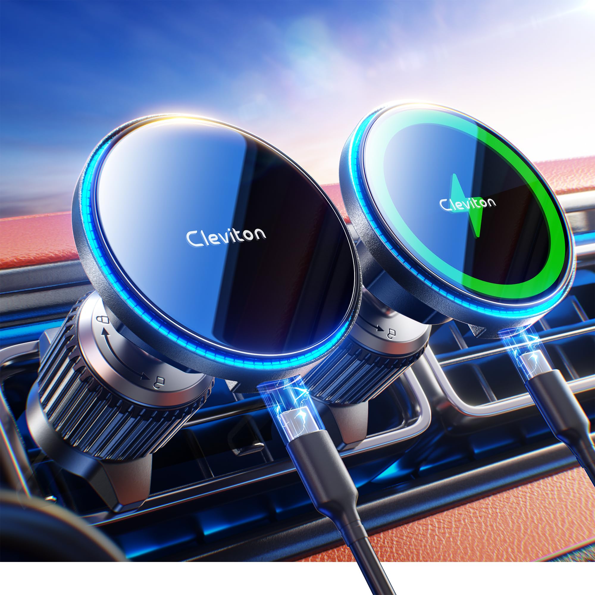 15W für Magsafe Autohalterung mit Ladefunktion, 1,91 kg - Starke Magnetkraft, Qi Kabelloses Handyhalterung, Lüftung, für iPhone 17/16/15/14/13/12 Serien, 7.Gen Haken, Mattschwarz Angebot bei HelloDeals