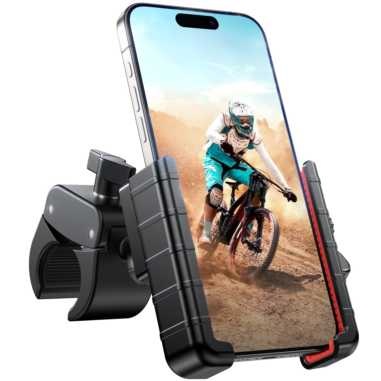 Miracase Handyhalterung Fahrrad:[2025] Universal Handy Halterung Motorrad Lenker für Scooter Ebike MTB Roller Rennrad,360° Bike Phone Holder Mount fit iPhone 17/16/15/14/13 Pro Max Samsung Smartphone Upgraded Angebot bei HelloDeals