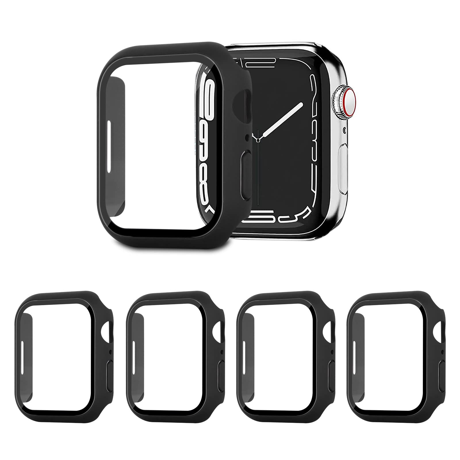 4 Stück Hülle mit Displayschutz Für Apple Watch Series 9 8 7 45mm, PC Rundum Schutzhülle Kratzfest Schutzfolie Schutz Case für iWatch Series 9 8 7 45mm (4 Schwarz) Watch Series 9 8 7 45mm 45 Schwar (4-Stück) Angebot bei HelloDeals