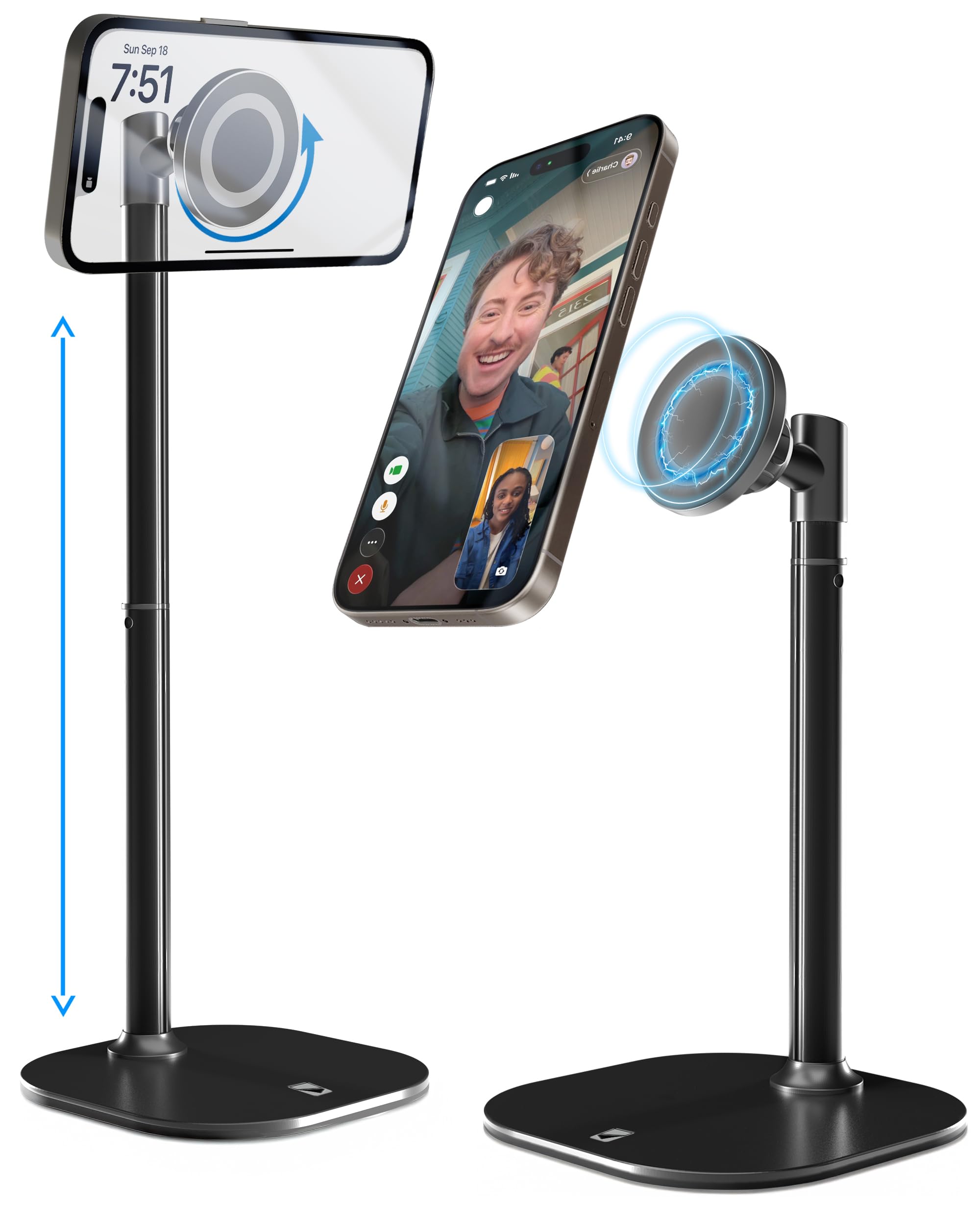 Cooper MagStand - Höhenverstellbarer Magnetischer iPhone-Ständer für den Schreibtisch und Videoaufnahmen - MagSafe Halterung für iPhone 16 Pro Schwarz Netto Angebot bei HelloDeals