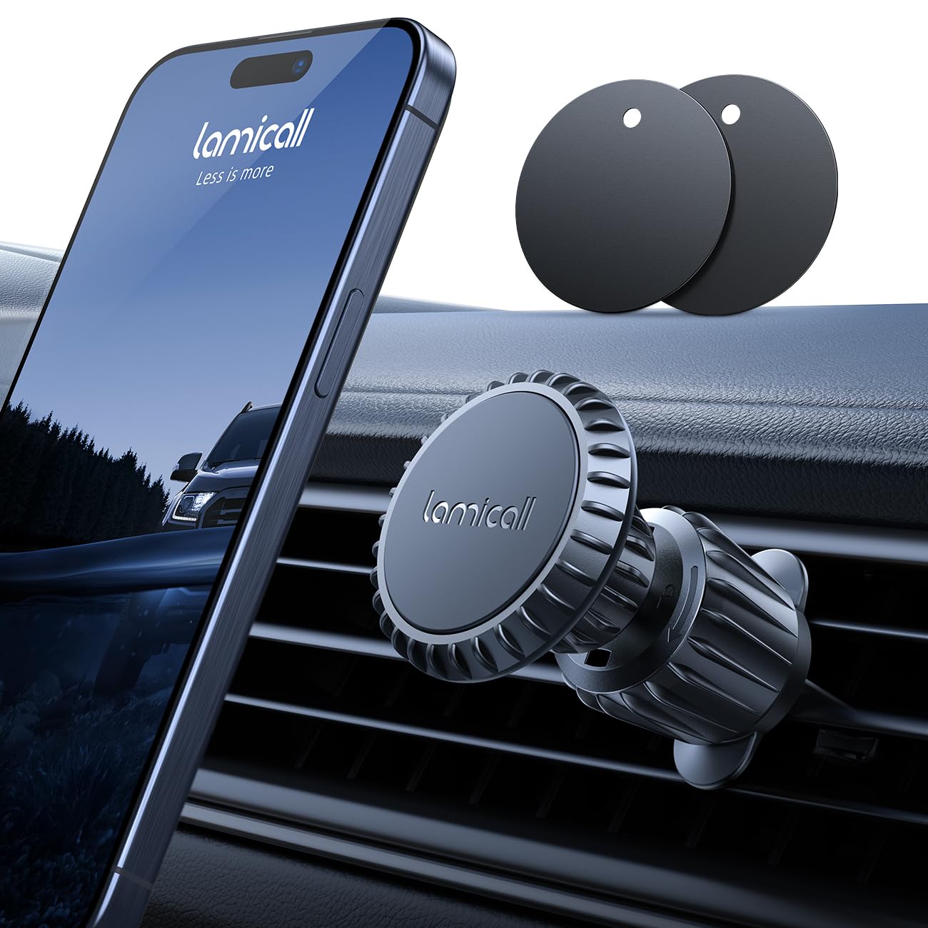 Lamicall Handyhalterung Auto Magnet, Handyhalter fürs Auto - 2025 Universal Lüftung KFZ Handy Autohalterung Zubehör mit 6 Starke Magnet, Kompatibel für iPhone Samsung Huawei Smartphone Schwarz Angebot bei HelloDeals