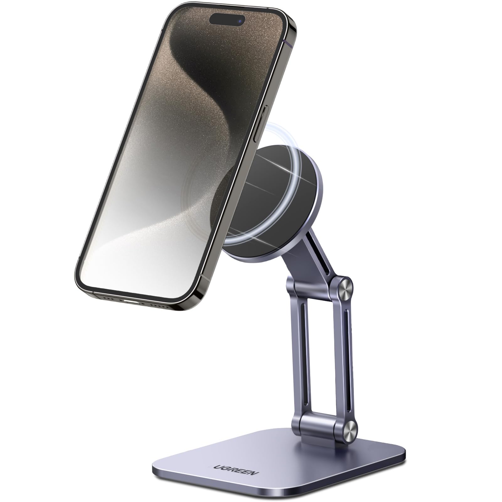 UGREEN Magnetischer Handy Ständer Magsafe Handyhalter Tisch Faltbarer iPhone Ständer mit Metallringe kompatibel mit iPhone 17 16 15 14 13 12 Pro Max und Magsafe Hülle, Galaxy S23 Ultra S23+ (Grau) Angebot bei HelloDeals