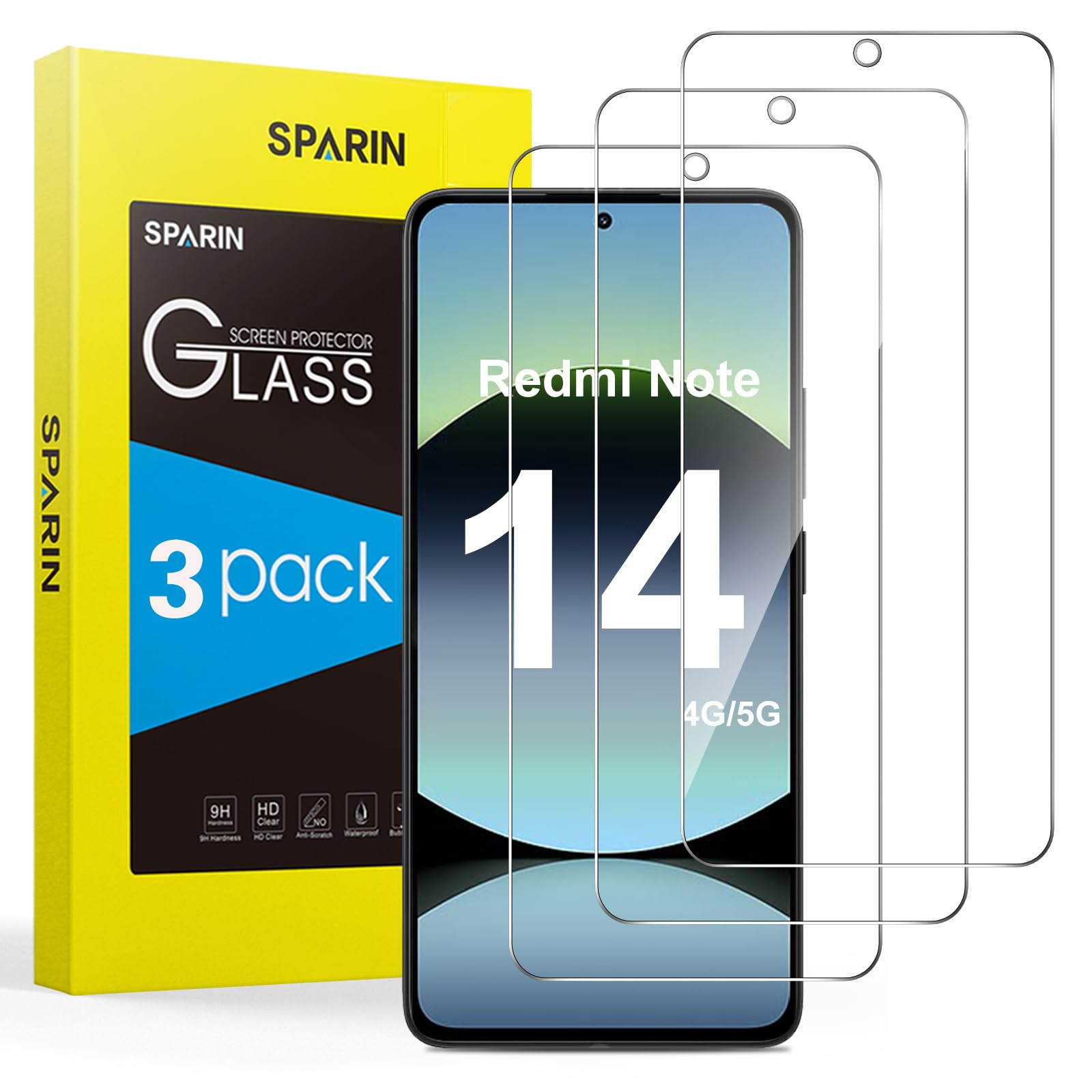 SPARIN 3 Stück Panzer Schutz Glas für Xiaomi Redmi Note 14 4G/5G (nicht Pro) 6,67 Zoll, 9H Härte Schutzfolie für Redmi Note 14, HD Displayschutzfolie,Anti-Kratzen Angebot bei HelloDeals