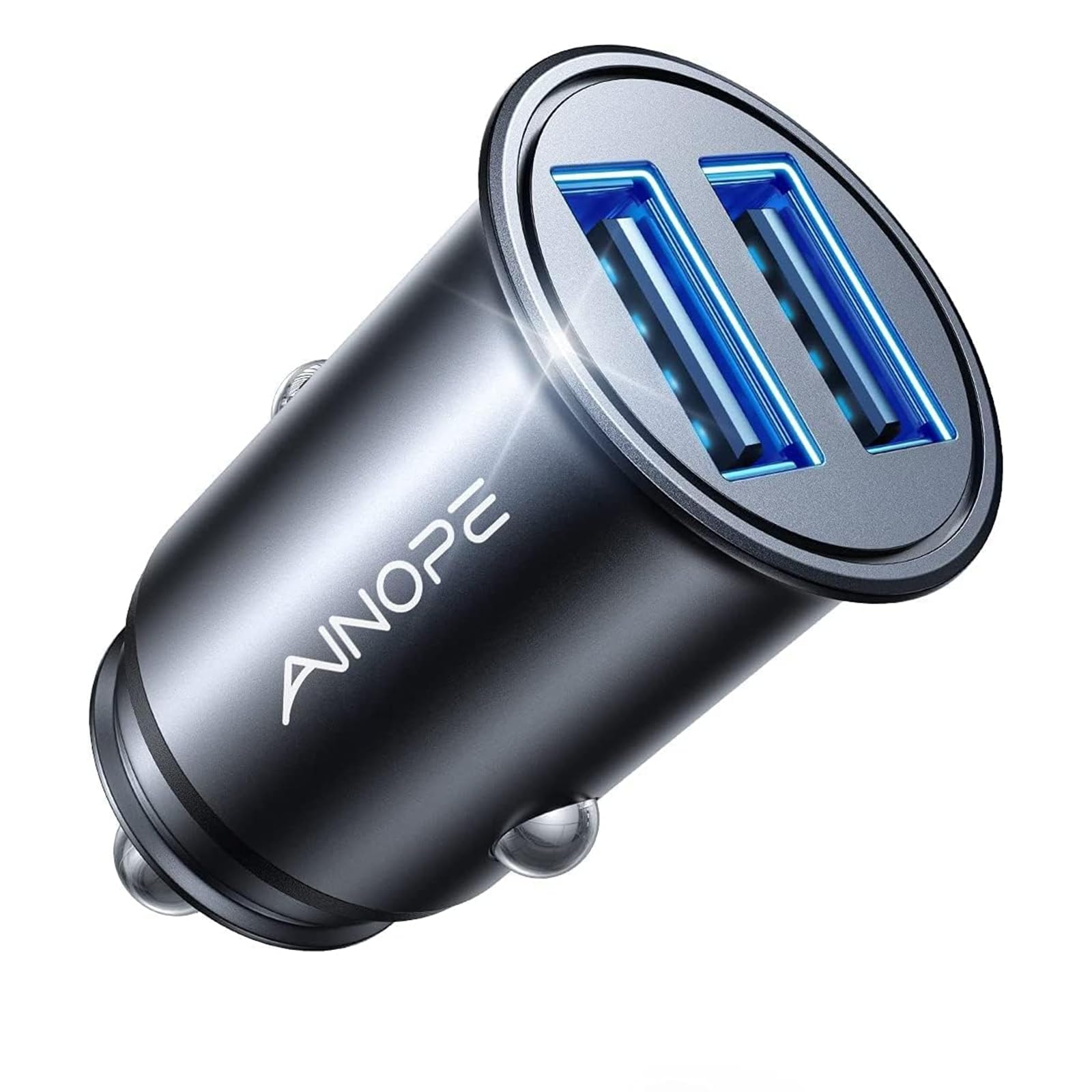 AINOPE 24W Zigarettenanzünder USB, [Mini Metall] 12V USB Adapter Auto Ladegerät, 4.8A Car Charger Steckdose Auto Handy Ladegerät für iPhone 17 Air, Galaxy S25, iPad Pro, Huawei, Xiaomi und mehr Space Black Angebot bei HelloDeals