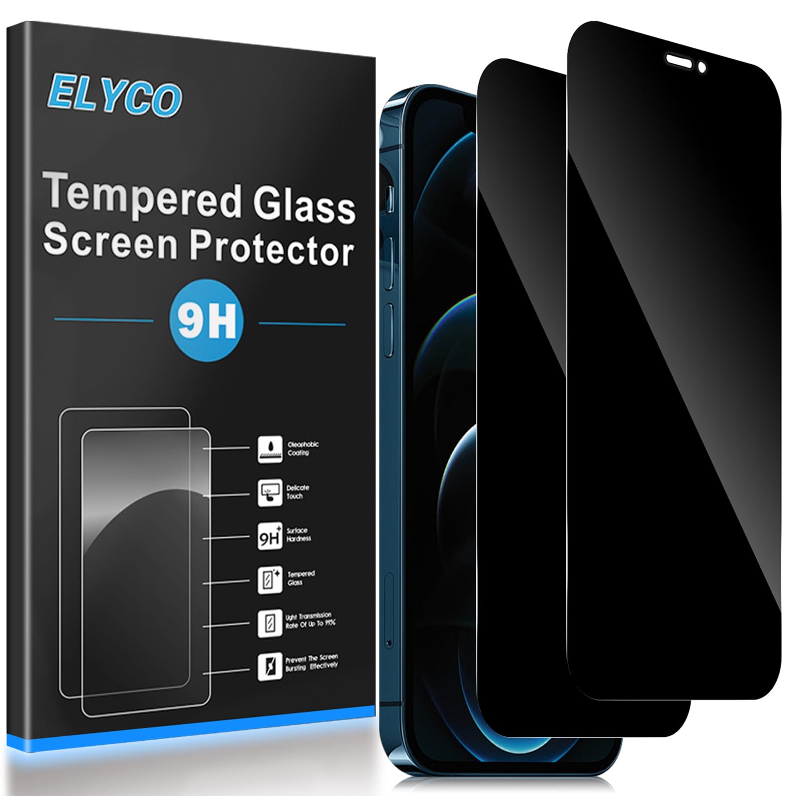 Sichtschutz Schutzfolie für iPhone 12 Pro für Panzerglas, 2 Stück Anti-Spy Sichtschutzfolie, Sichtschutz Panzer Schutz Glas, Privacy Displayschutz - 9H Härte, Kratzfest, Blasenfrei Apple iPhone 12 Pro Angebot bei HelloDeals