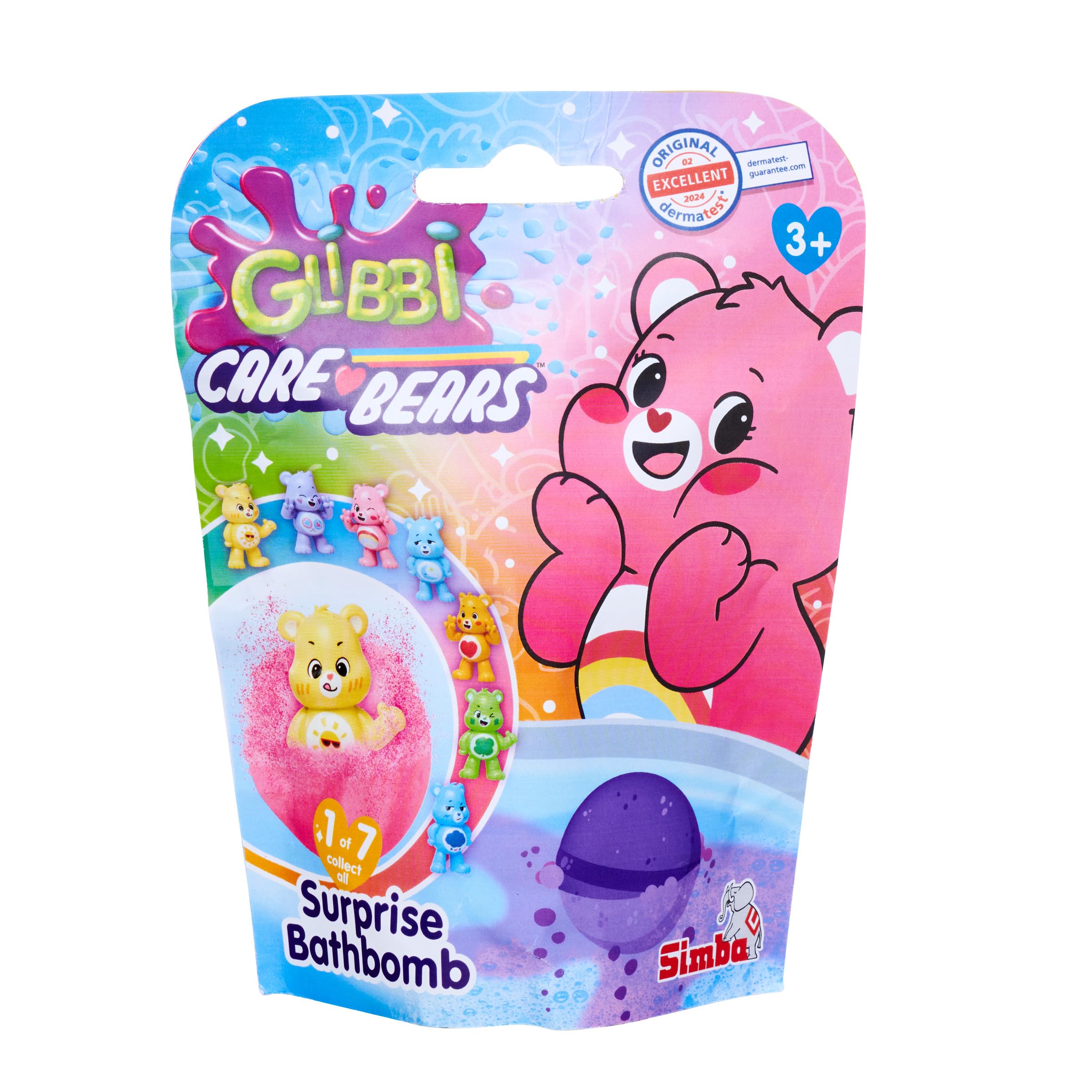 Glibbi Care Bears Surprise, Glücksbärchi Badebombe in 1 von 4 Farben, mit Überraschungsfigur, Sammelfigur, 100g, ab 3 Jahren Mehrfarbig 100 g (1er Pack) Angebot bei HelloDeals