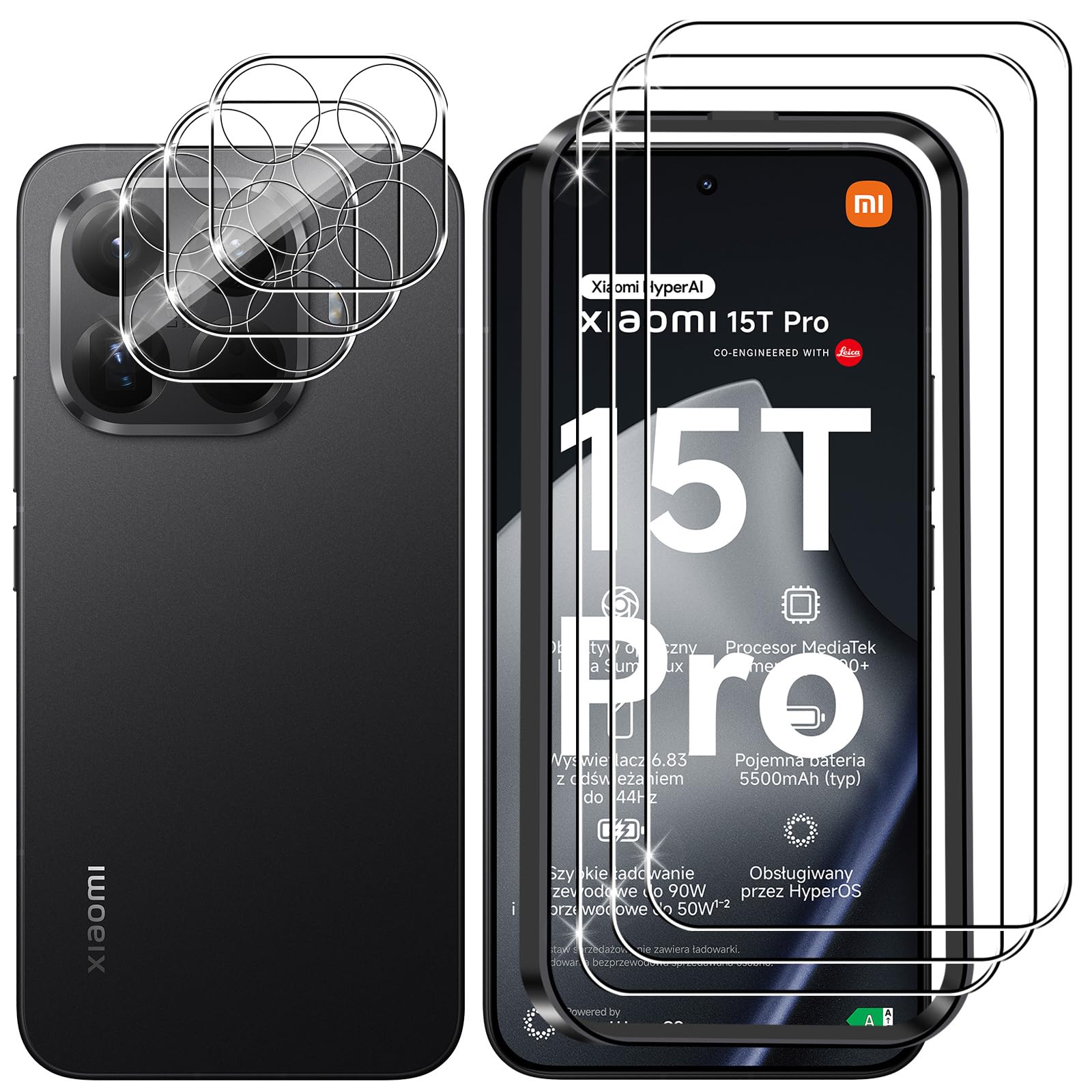 Lutree für Xiaomi 15T Pro/Xiaomi Mi 15T Pro für Panzerglas Schutzfolie, 3+3 Stück Schutzglas + Kameraschutz Folie, 9H Härte HD Anti- Kratzer Bläschenfrei Displayfolie Displayschutz XM 15T Pro Angebot bei HelloDeals