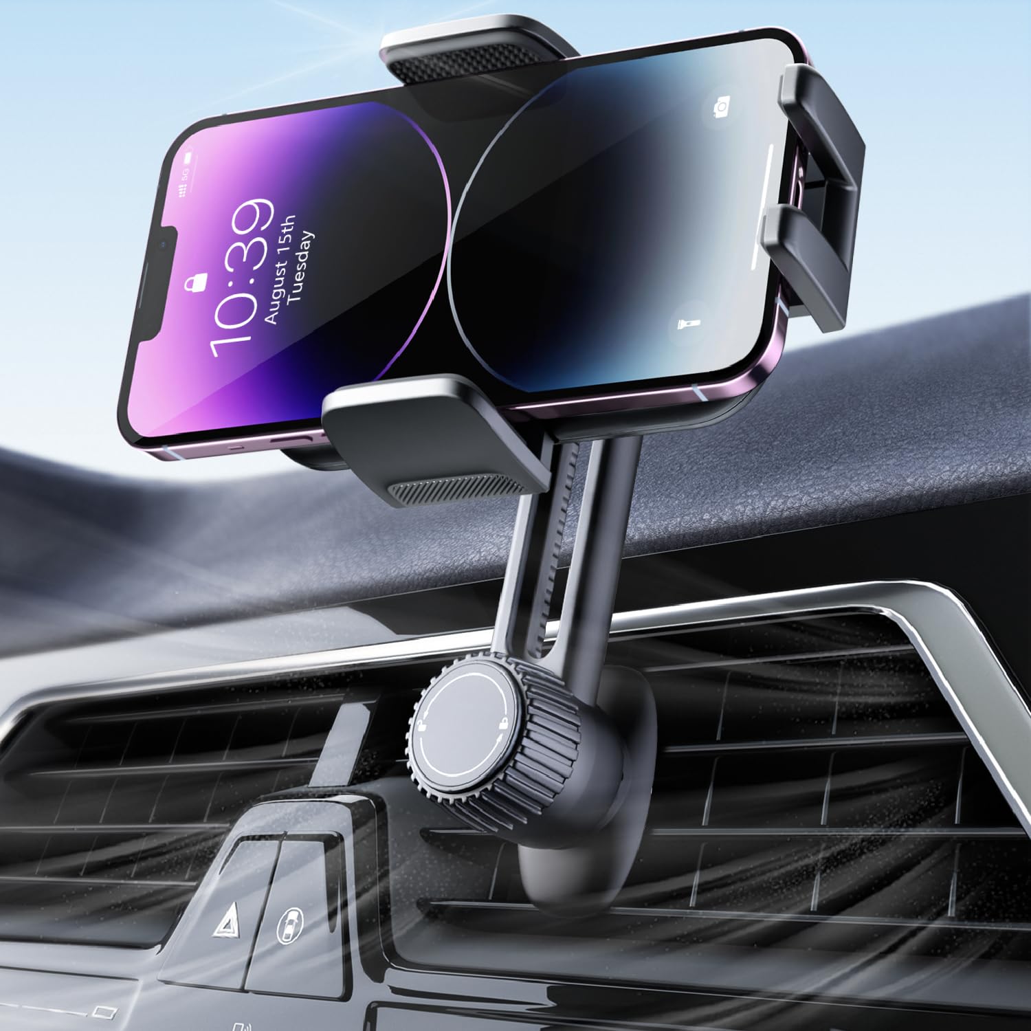 Handyhalterung Auto Handy Halterung Autohalterung: Universale Lüftung Handyhalter, EIN-Knopf-Release & 360 Grad Vent KFZ Halterung für iPhone 16/15/14/13/12 Pro Max Plus, Samsung, Huawei, Xiaomi, usw Schwarz Angebot bei HelloDeals