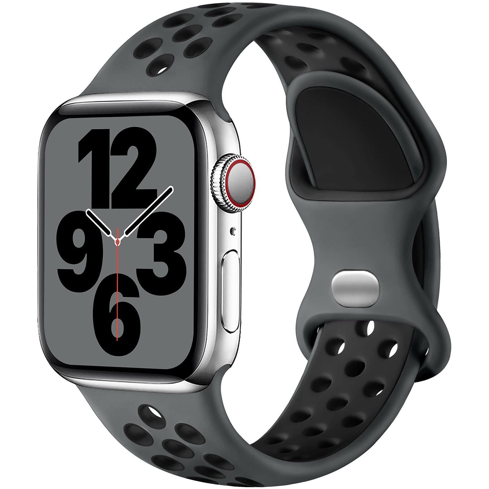 Upeak Sport Armband Kompatibel mit Apple Watch Armband 44mm 45mm 49mm 46mm 42mm 40mm 41mm 38mm, Atmungsaktiv Silikon Band für iWatch Series 11 10 9 8 7 6 5 4 2, SE 3, Ultra 3, L, Holzkohle/Kohlschwarz Holzkohle/Kohlschwarz L: 46mm/45mm/44mm/49mm/42mm(Seri Angebot bei HelloDeals
