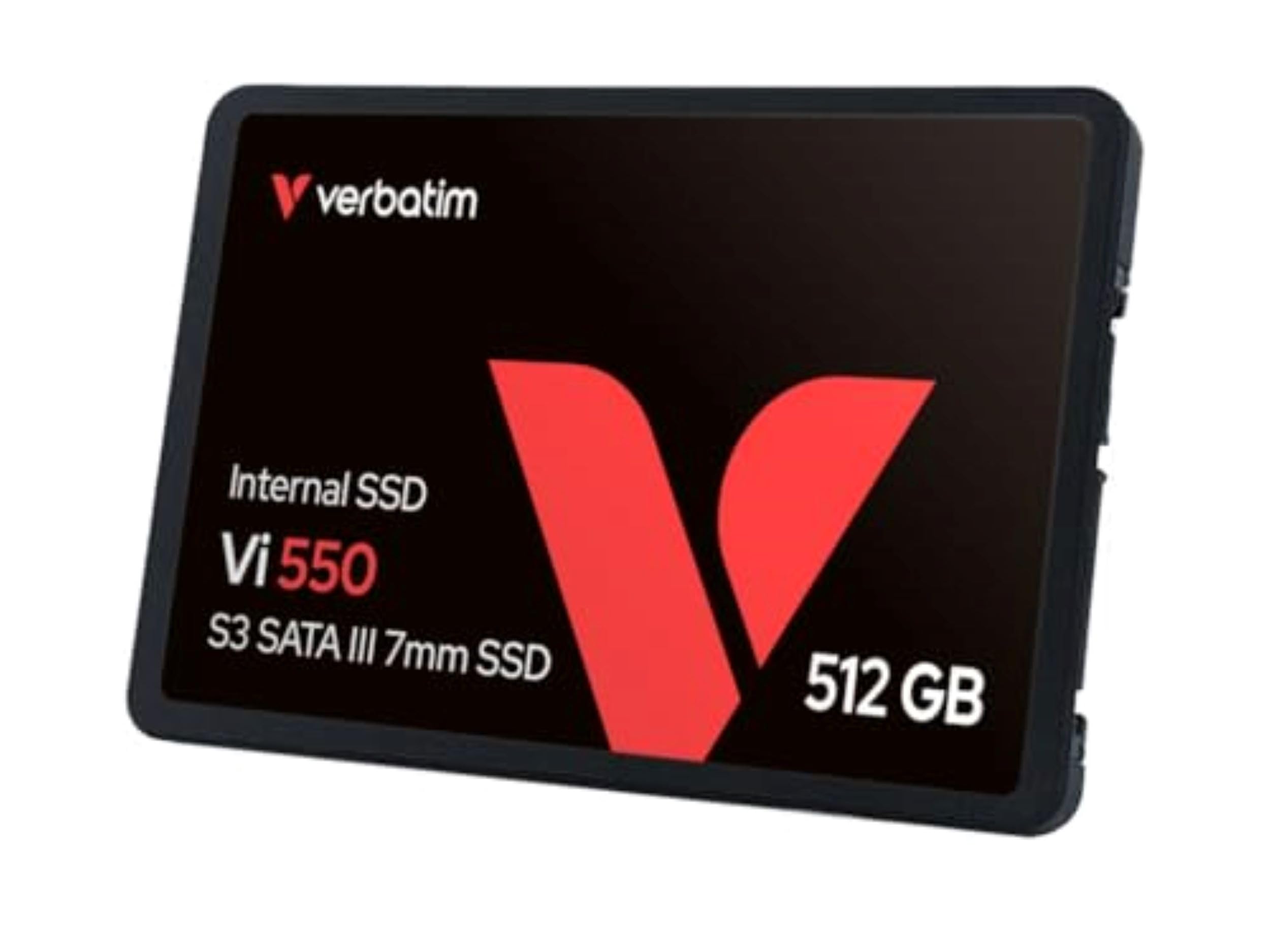 Verbatim Vi550 S3 SSD 512 GB, internes 2,5" SATA III SSD-Laufwerk mit 3D-NAND-Technologie, bis zu 550 MB/s Lesegeschwindigkeit, ideal für PC und Notebook, schwarz Vi550 S3 SSD 512 GB 2,3'' SATA III Angebot bei HelloDeals