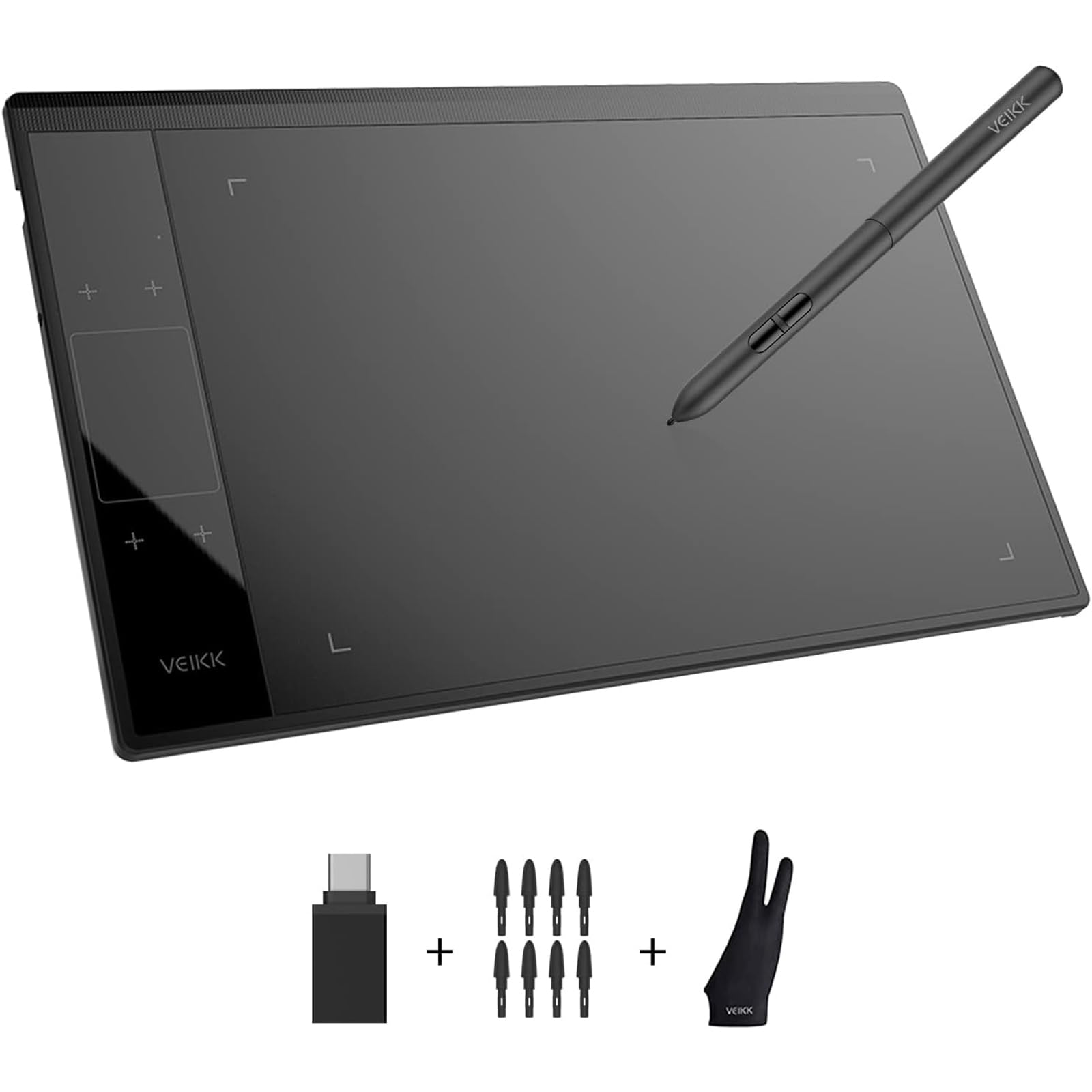 Grafiktablett VEIKK A30 V2 mit 4 Sensortasten und einem Gestenpad, 10x6 Zoll Pen Tablet mit Batterielosem Stift und 8192 Professionellen Druckstufen, Kompatibel mit Win/Linux/Android/Mac Angebot bei HelloDeals