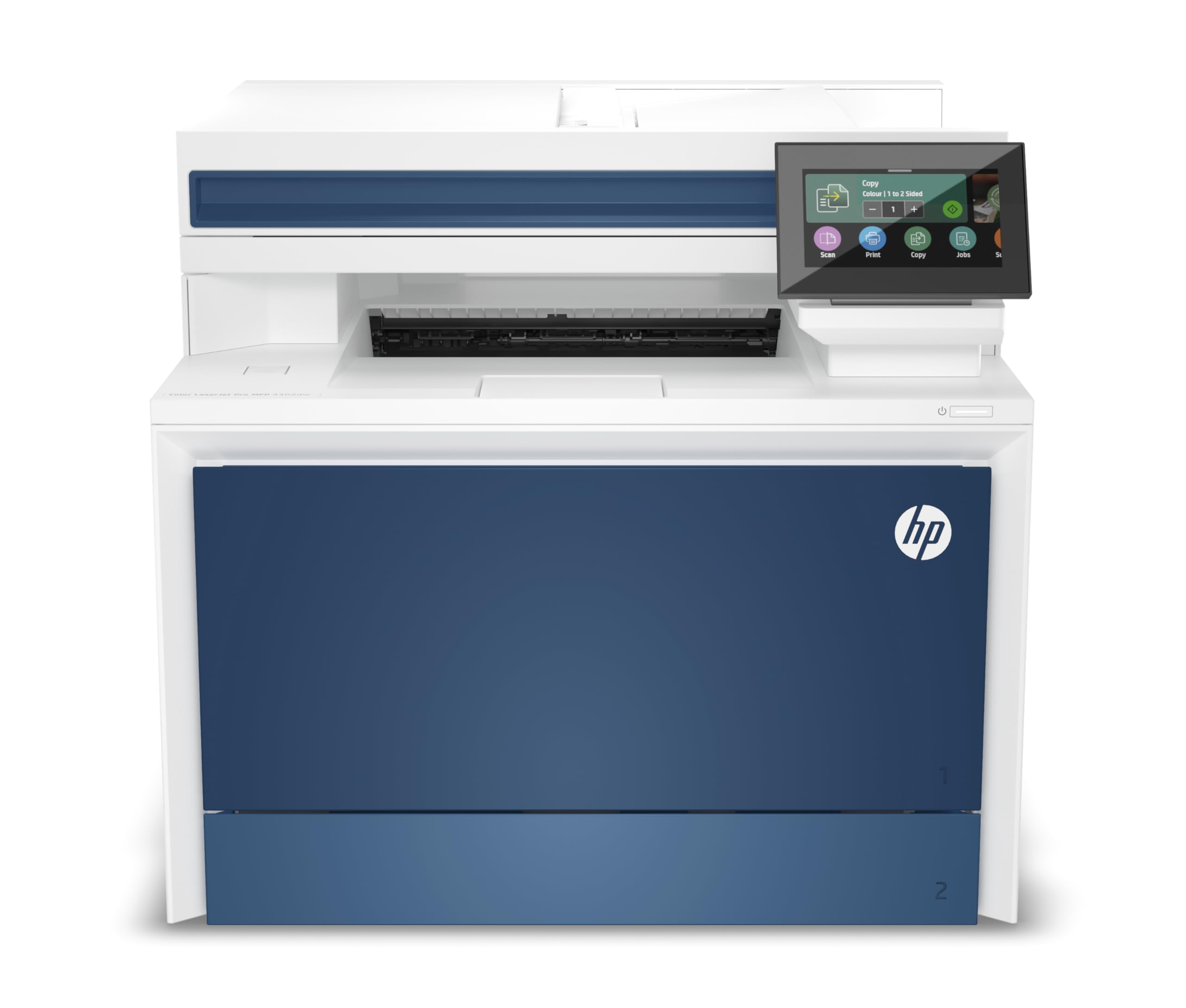 HP Color LaserJet Pro MFP 4302dw Multifunktions-Farblaserdrucker, Automatischer beidseitiger Druck, Hohe Druckgeschwindigkeit, Bis zu 50.000 Seiten pro Monat, Wi-Fi, HP Wolf Pro Security Multifunktion+Duplex WLAN+LAN Blau Angebot bei HelloDeals