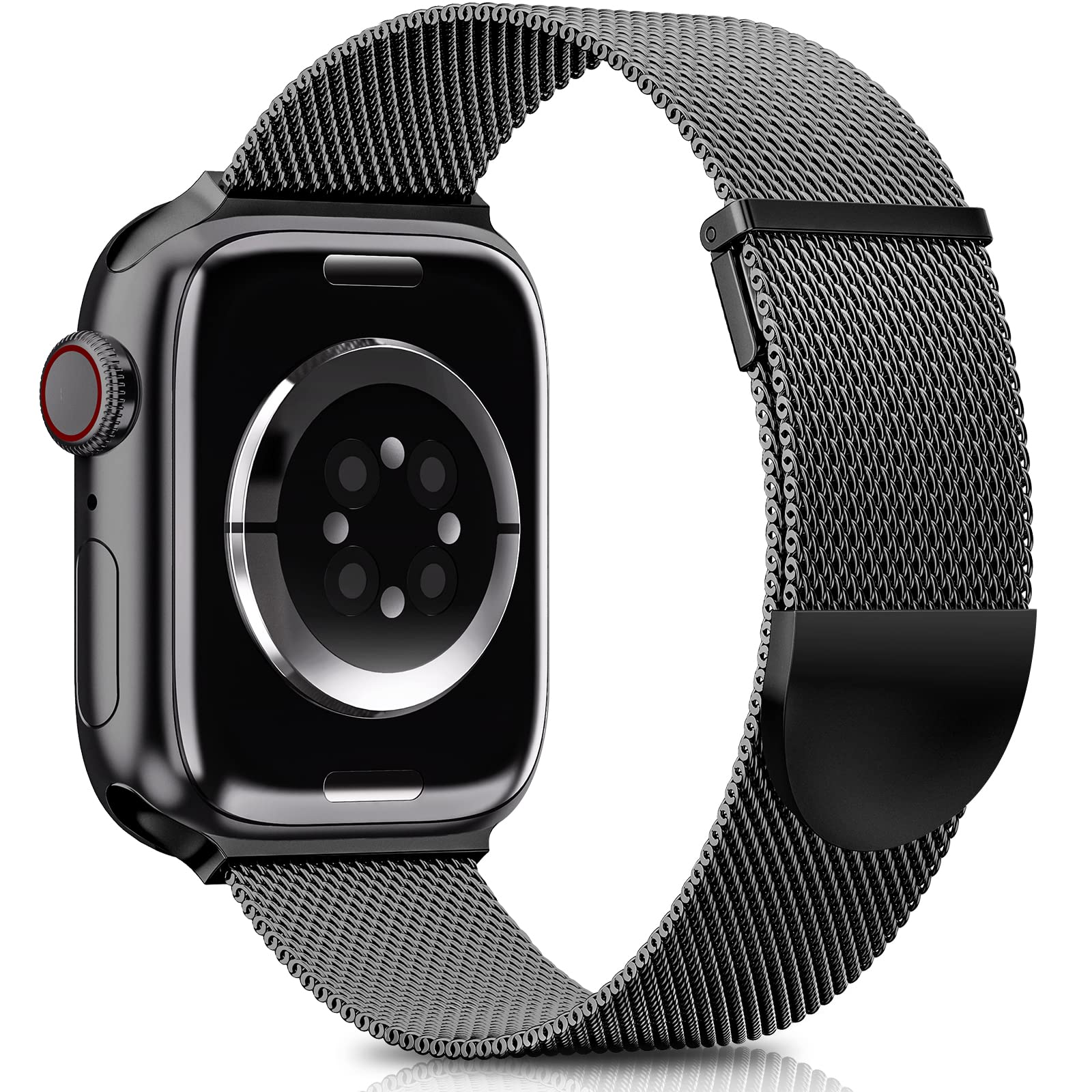 Higgs Ersatzarmband Kompatibel mit Apple Watch Armband 46mm 45mm 44mm 42mm 41 mm 40mm 38mm 49mm, Magnetisch Einstellbar Edelstahl Metall Armbänder für iWatch SE3 2 Series 11 10 9 8 7 6 5 4 Ultra3 2 1 Schwarz 44mm/45mm/46mm/49mm/42mm(Series 3 2 1) Angebot bei HelloDeals