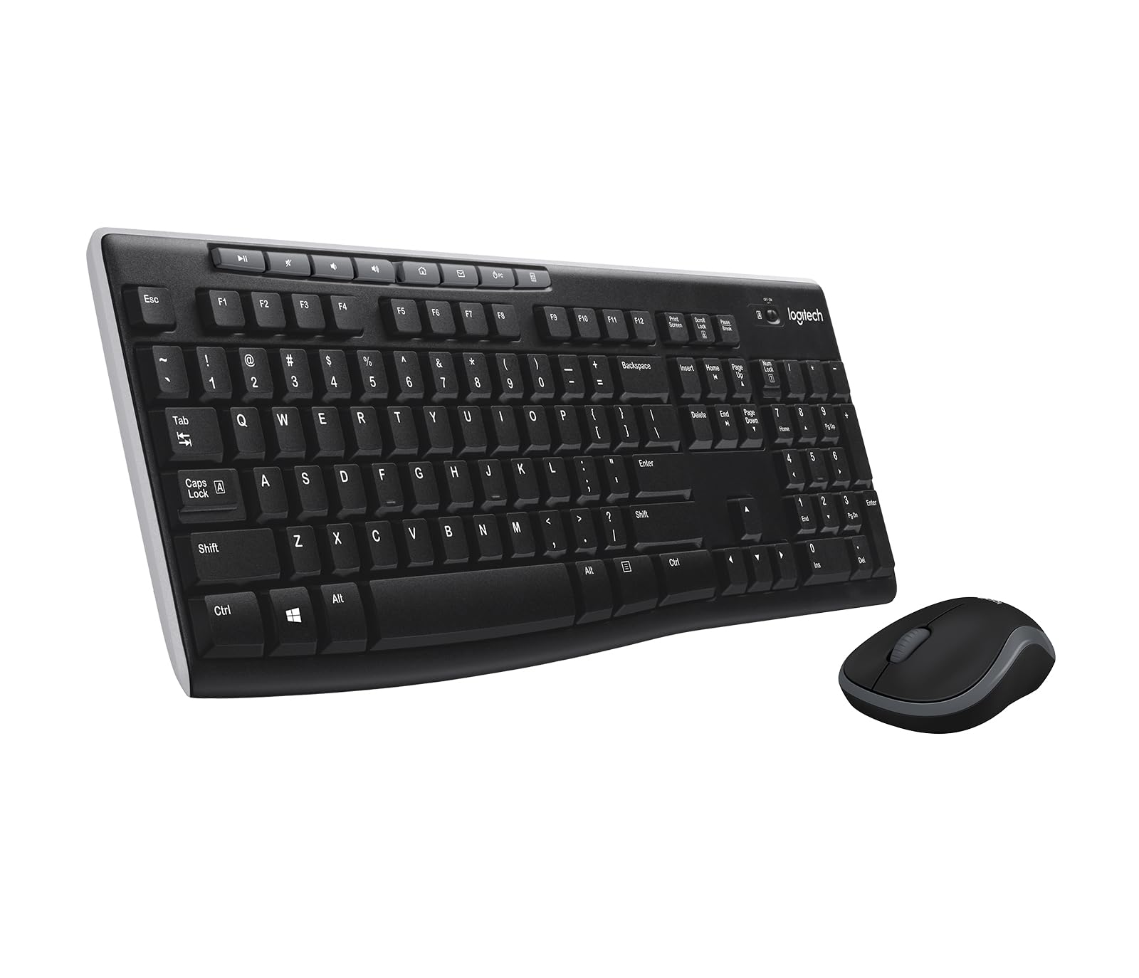 Logitech MK270 Desktop für Bildungseinrichtungen mit Silikonschutz, kabellose Tastatur und Maus für Windows, 2,4-GHz-USB, kompakte Maus, 8 Multimedia-Tasten, PC, AZERTY-Layout für Frankreich, Schwarz Angebot bei HelloDeals