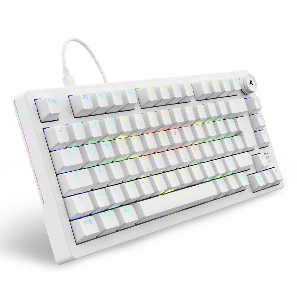 Sharkoon Skiller SGK25 RGB, Gaming Tastatur, 75% Layout, Hot Swap, Huano RED geschmierte Schalter, weiß Angebot bei HelloDeals