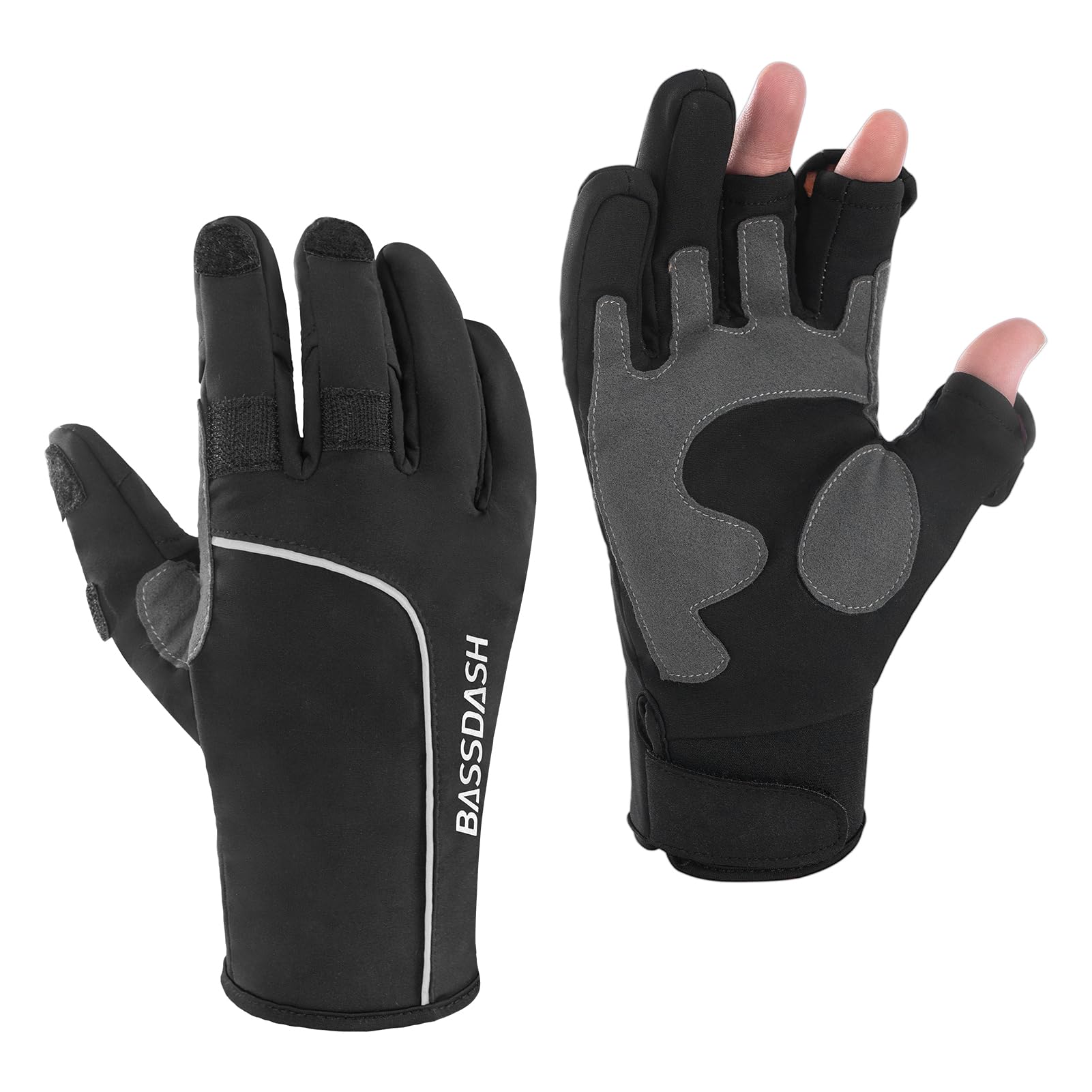 Bassdash WintePro Isolierte Angelhandschuhe wasserabweisend mit Fleecefutter Kaltes Wetter Winterhandschuhe für Männer Frauen Idee für Eisfischen Jagd Fotografie Wandern Schwarz L Angebot bei HelloDeals