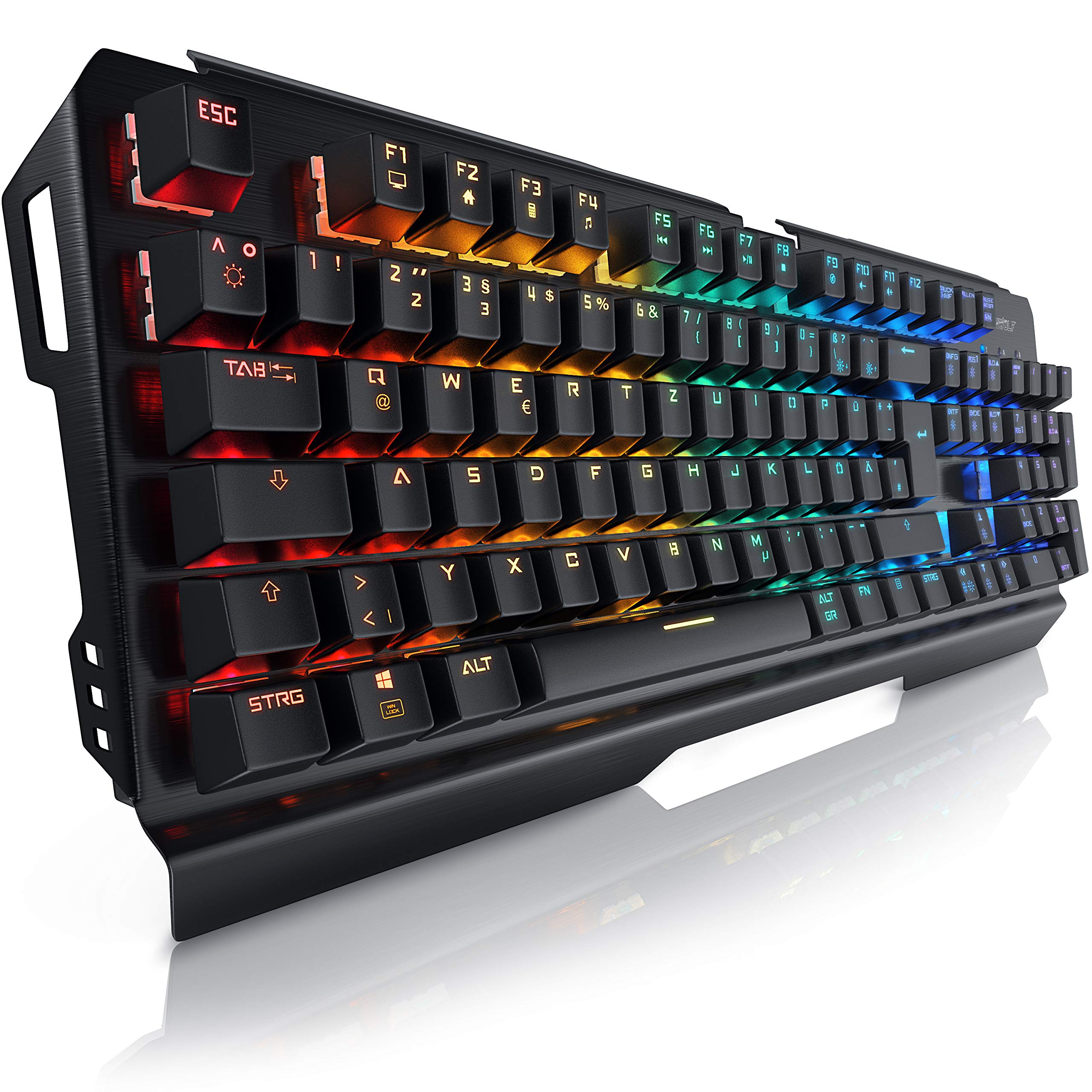 CSL-Computer Titanwolf - mechanische Tastatur Alumar - Mechanical Keyboard Gaming - Gaming-Tastatur - Anti-Ghosting - QWERTZ-Layout DE - volles Key Rollover - RGB LED-Hintergrundbeleuchtung Angebot bei HelloDeals