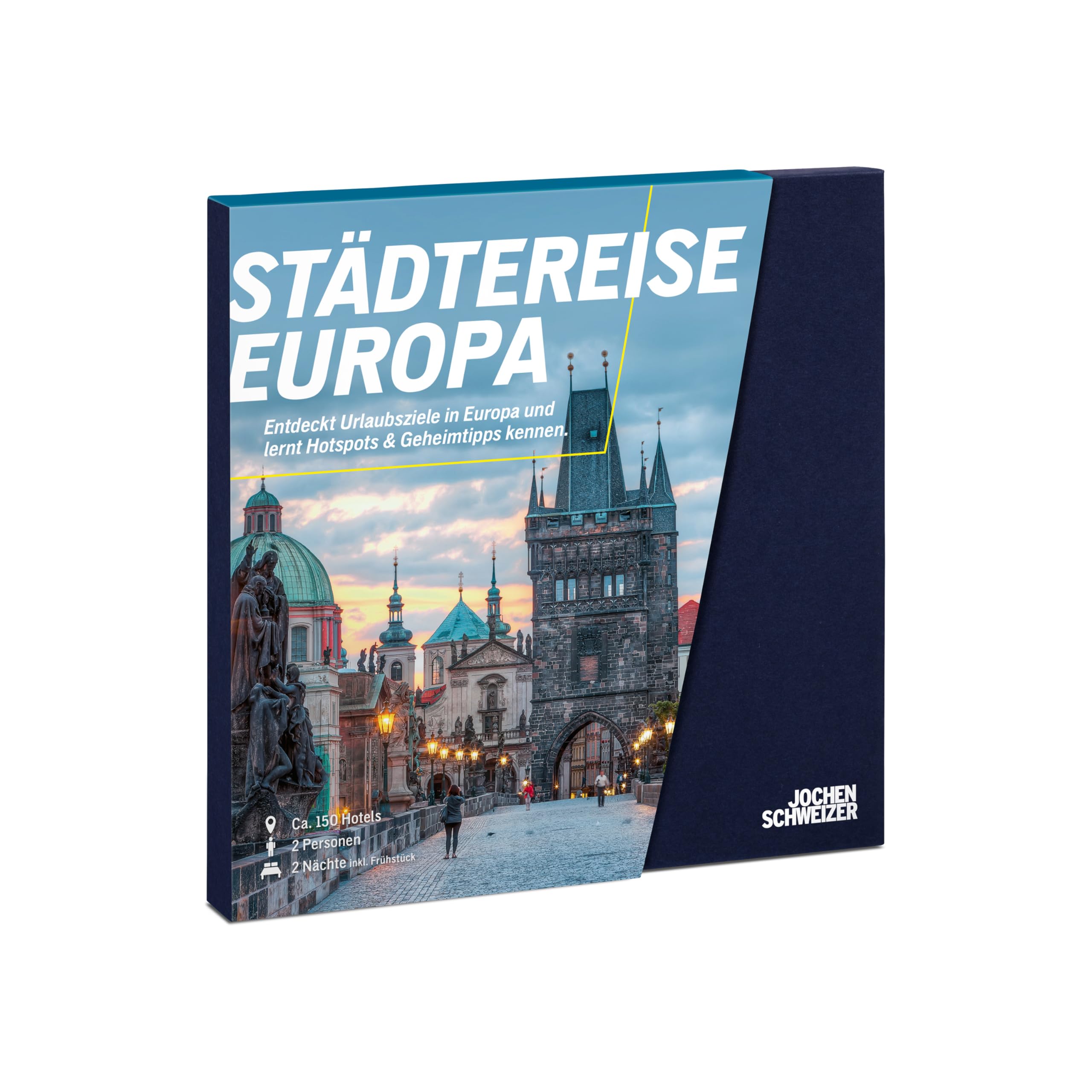 JOCHEN SCHWEIZER Geschenkbox Städtereise Europa, ca. 150 Hotels in 9 Ländern, Hotel-Gutschein für 2 Personen Angebot bei HelloDeals