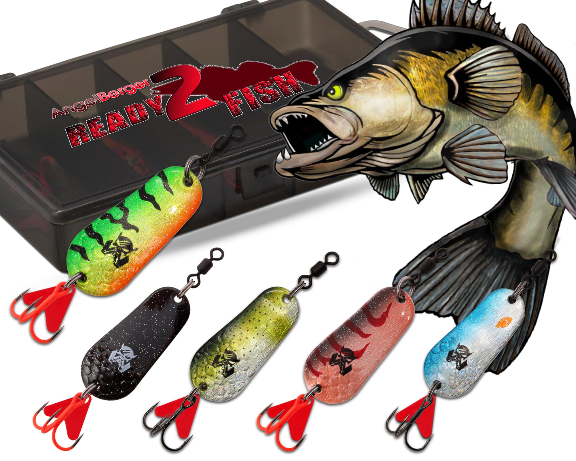 Wild Devil Baits Blinkersortiment in Box Blinker Kunstköder Set Löffelblinker Spoon Zander 22g Angebot bei HelloDeals