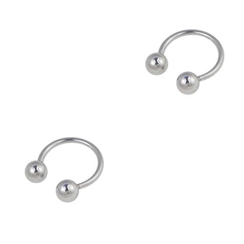 DENI 2 offene Nasenringe mit zwei Kugeln, klein und dünn, 0,8 mm dick und 6 mm Durchmesser, Silber Angebot bei HelloDeals