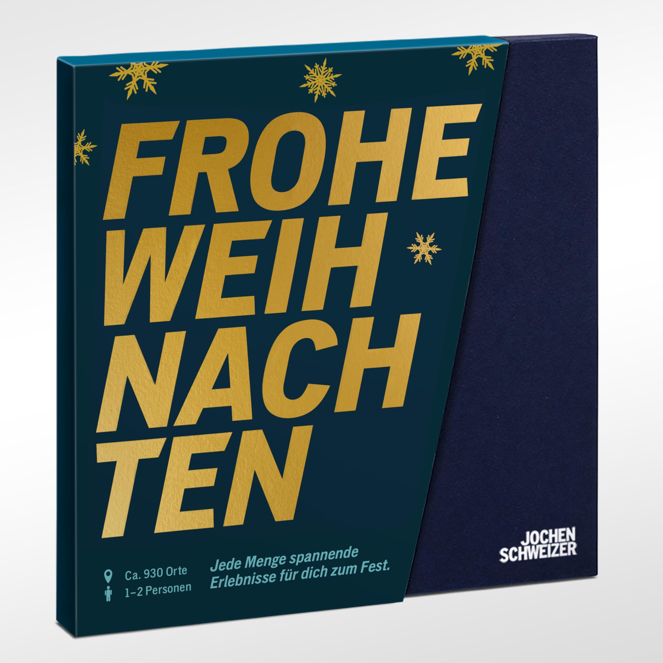 JOCHEN SCHWEIZER Geschenkbox Frohe Weihnachten, Erlebnis-Geschenk für 1-2 Personen, freie Erlebnis-Auswahl an ca. 1395 Orten Angebot bei HelloDeals