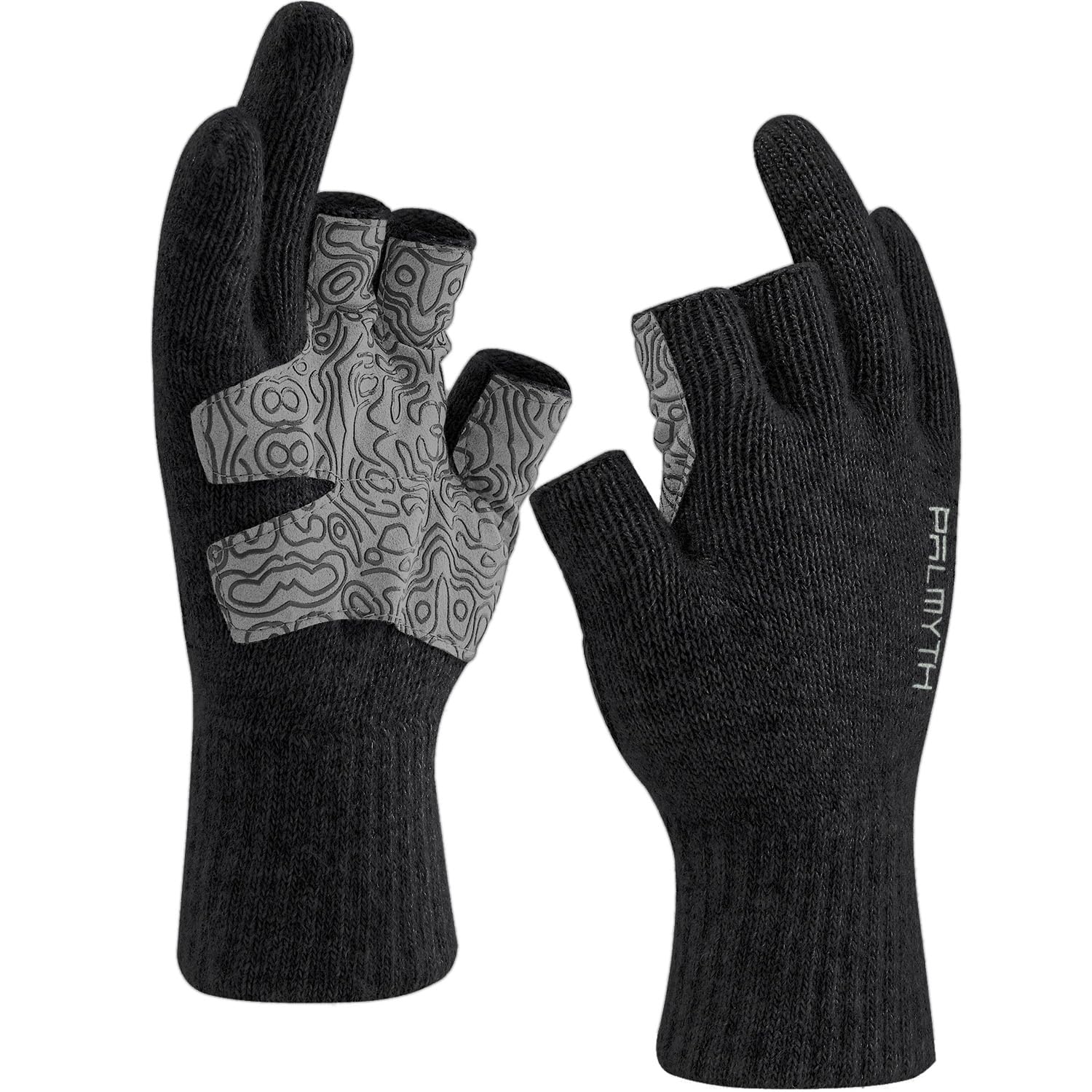 Palmyth Woll-Angelhandschuhe mit 3-teiligen Fingern, warm für Männer und Frauen, Fingerlose Handschuhe für kaltes Wetter zum Fliegenfischen im Winter Schwarz L-XL Angebot bei HelloDeals