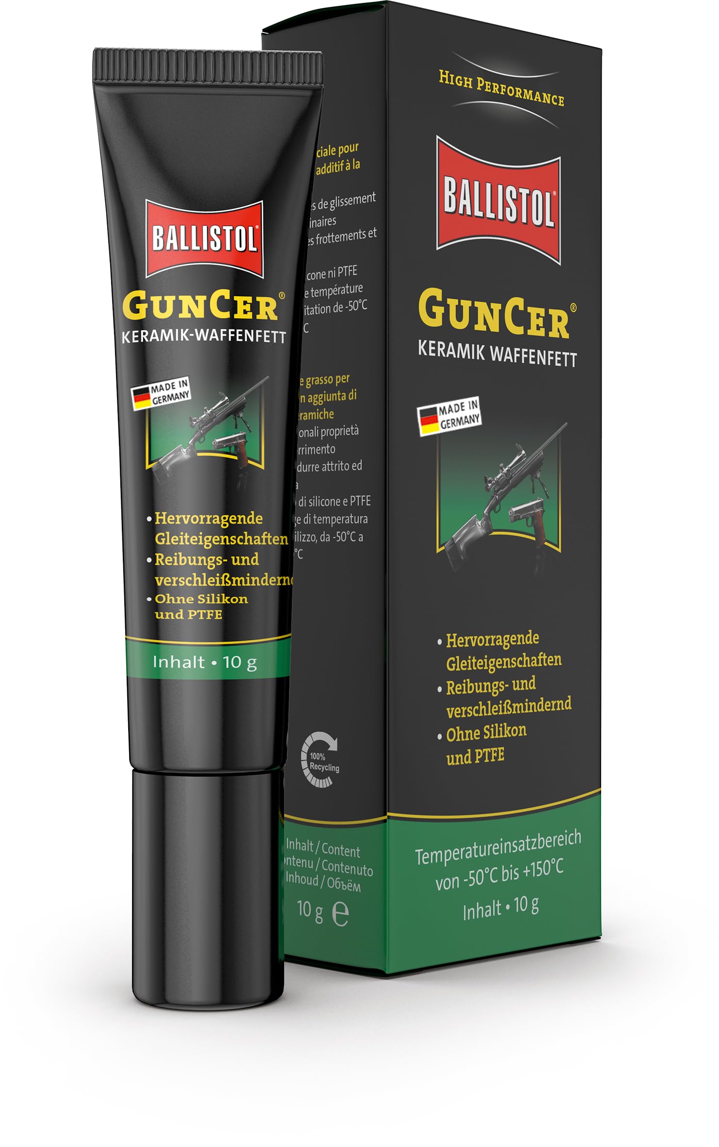 Ballistol 23770 GUNCER Keramik-Waffenfett 10g Tube – Temperaturbeständige Waffenpflege, Schmiermittel, Korrosionsschutz Angebot bei HelloDeals