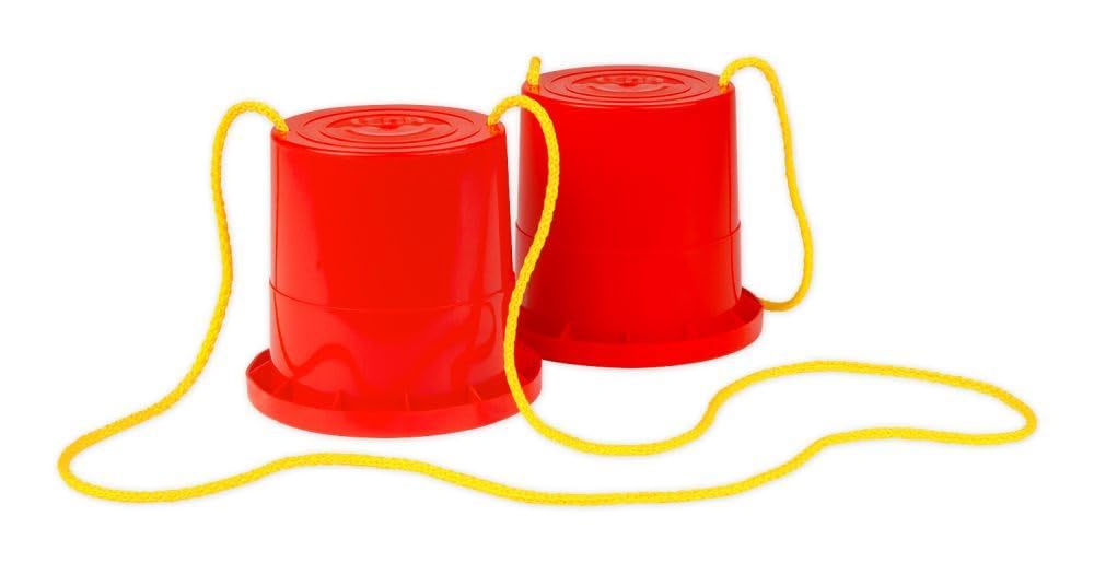 Lena 61410 Topfstelzen Uni, Laufdosen ca. 17 cm, Kindertopfstelzen zum Balance üben, Becherstelzen einfarbig, Laufdollis für Kinder ab 36m, Sortiert Topfstelzen Rot Angebot bei HelloDeals