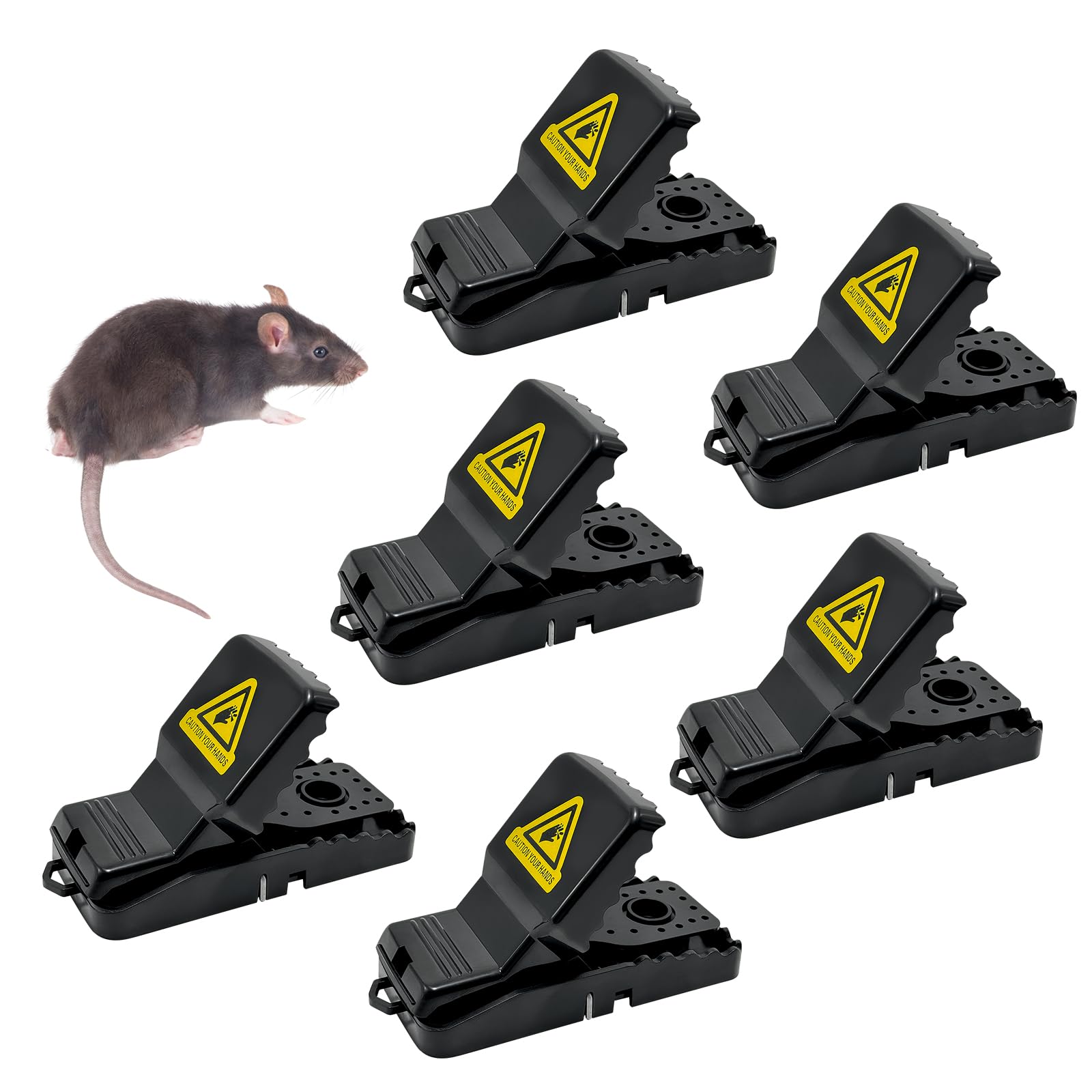6 Stück Mausefalle, Effiziente Wiederverwendbare Schlagfalle, Sofort startklar Professionelle Rattenschlagfallen, Rattenfalle ohne Rattengift, Mausfallen für Haus und Draußen Angebot bei HelloDeals
