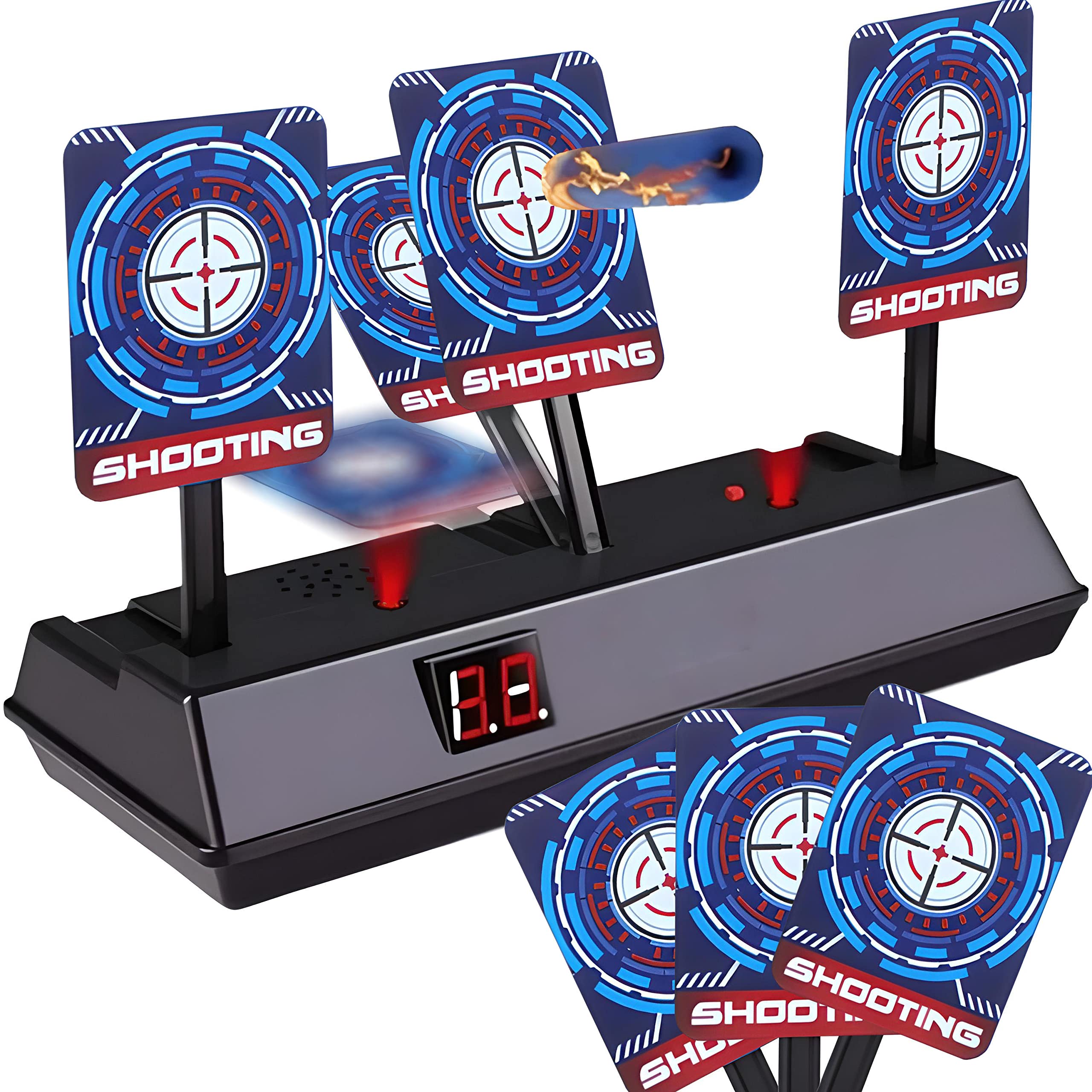 Retoo Zielscheibe für Nerf Pistole, Auto Reset Elektro-Schießscheiben, Zurücksetzen Digitale Ziele Spielzeug Zubehör für Nerf Alle Spielzeugblastersr Aufgerüstet Nerf Kompatibler Zielscheibe Angebot bei HelloDeals