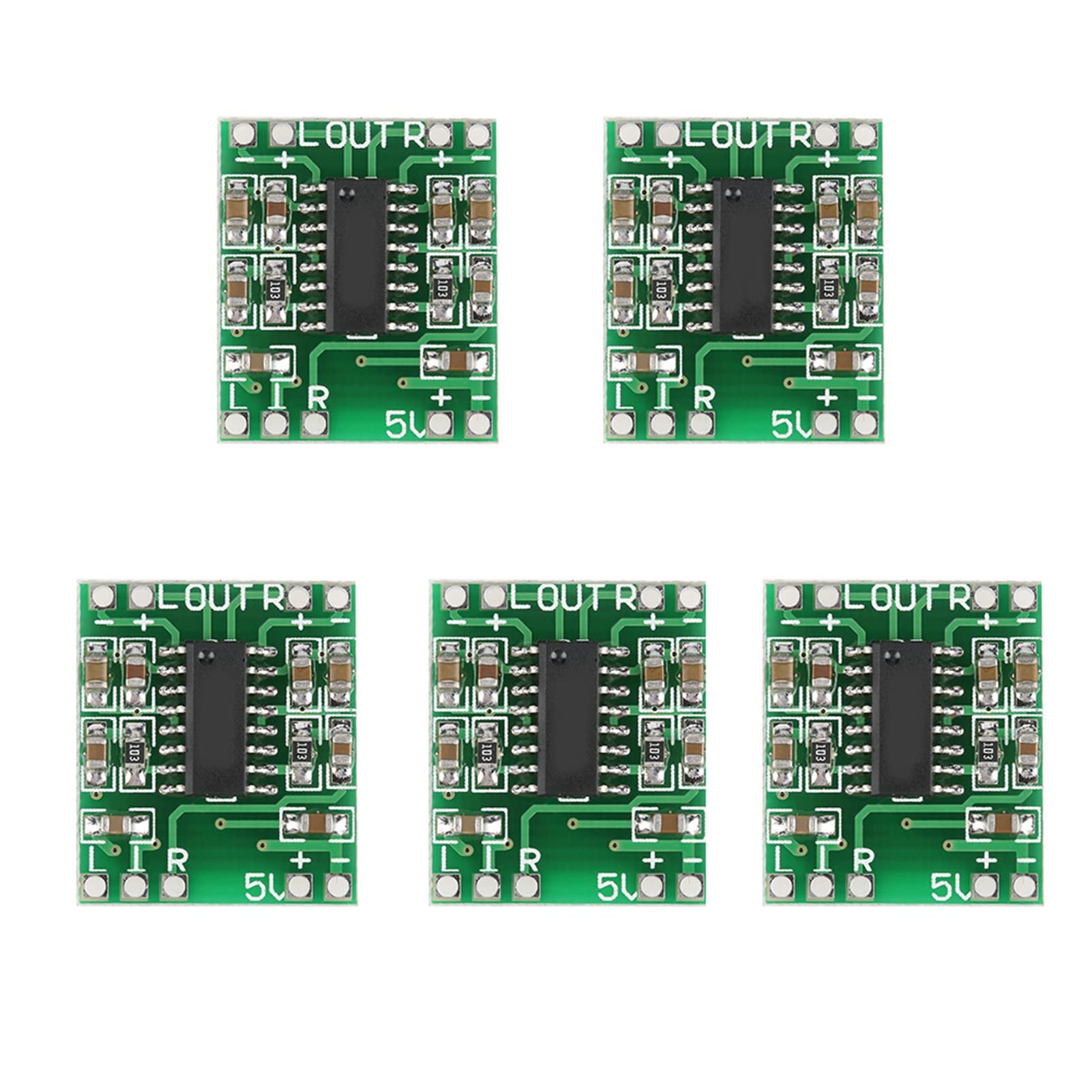 PAM8403 Mini Digital Power Amplifier Board 5PCs, 3W+3W -Audio -AMP -Modul für LCD -Fernseher, Monitore, Telefone mit Rauschreduzierungsschaltung, Leichtgewicht und Kompaktem Angebot bei HelloDeals