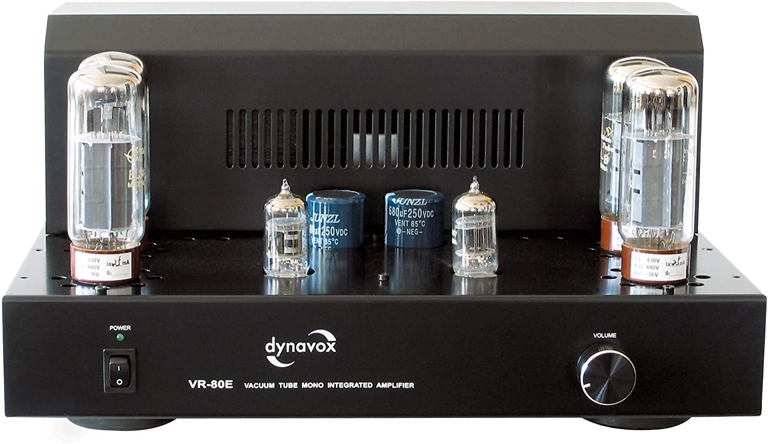 Dynavox Röhren Mono-Vollverstärker VR-80 schwarz, HiFi-Verstärker für warmen Röhren-Sound, Vintage-Design mit abnehmbaren Schutzgitter schwarz/silber Angebot bei HelloDeals