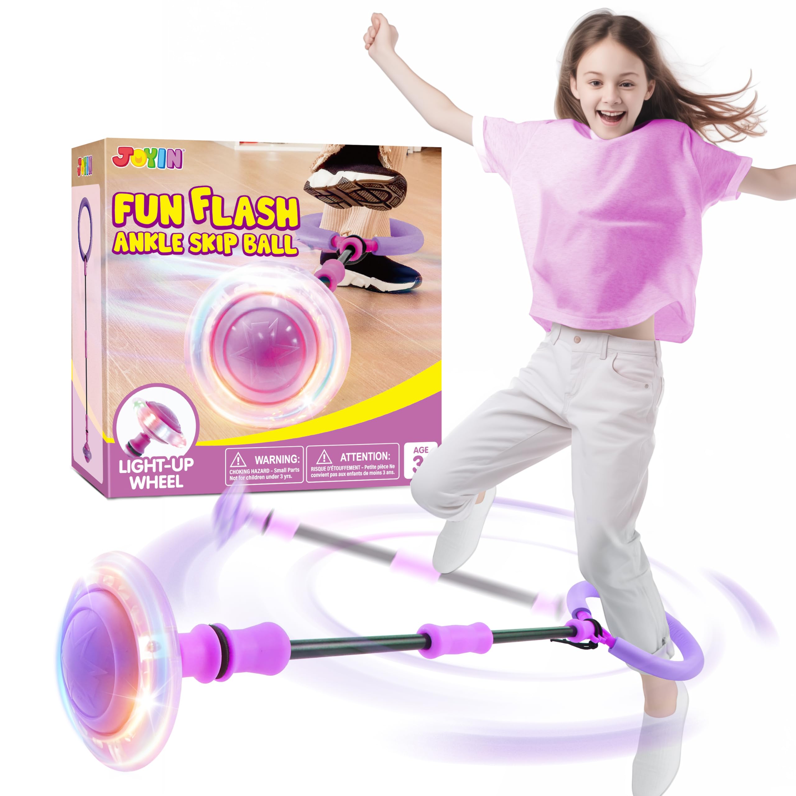 JOYIN Swing Wheel mit Lichtrad,Blinkender Springring Fußkreisel Kinder,Sport Sprungball,Flash Jumping Ball Drinnen&draußen,Geschenke mädchen 6 7 8 9 10 Jahre Lila Violett Angebot bei HelloDeals
