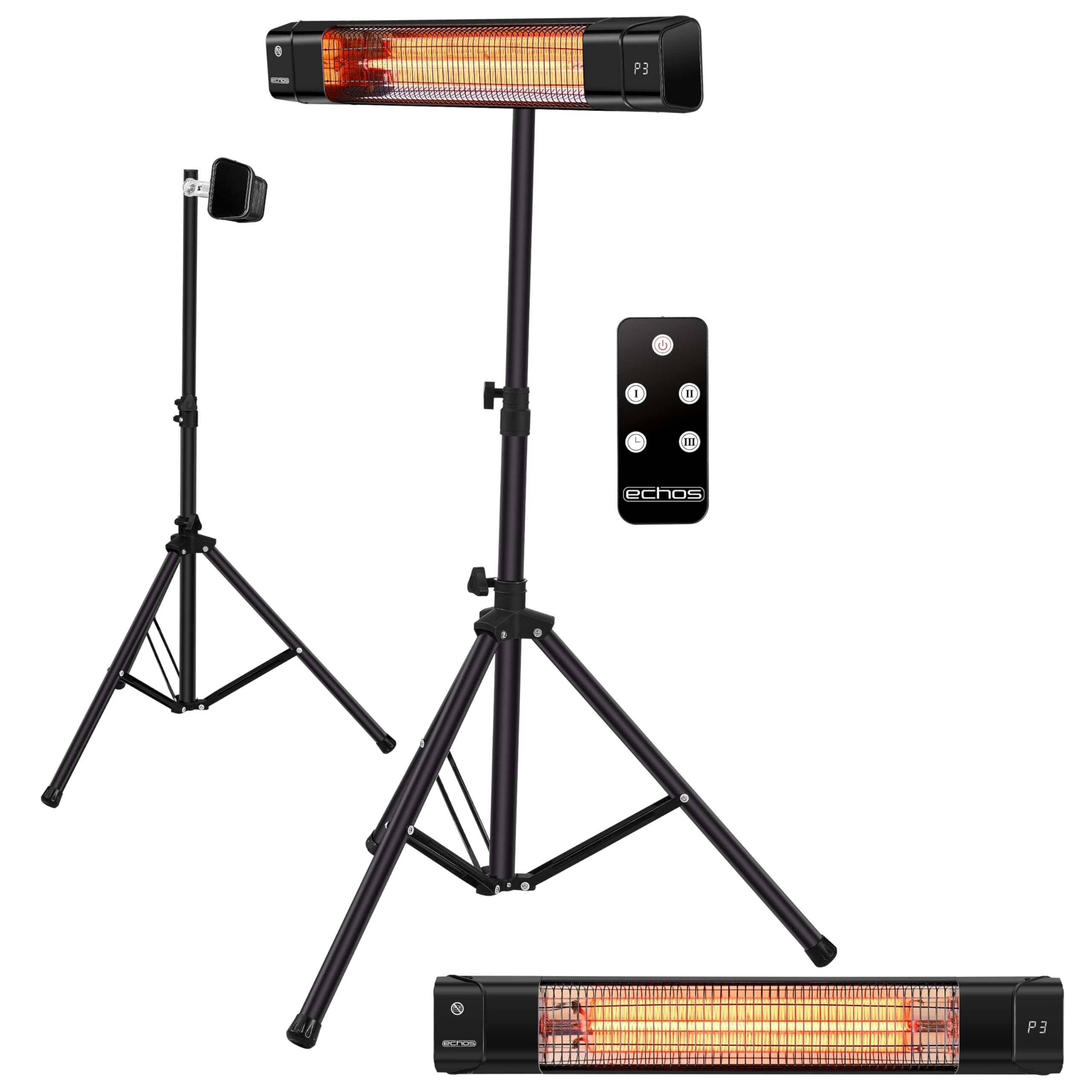 Heizstrahler Karbon Terrassenstrahler Heizgerät Infrarotstrahler Strahler 1500 Watt Display Karbonlampe 24h Timer Fernbedienung Spritzwasser geschützt Überhitzungsschutz Angebot bei HelloDeals