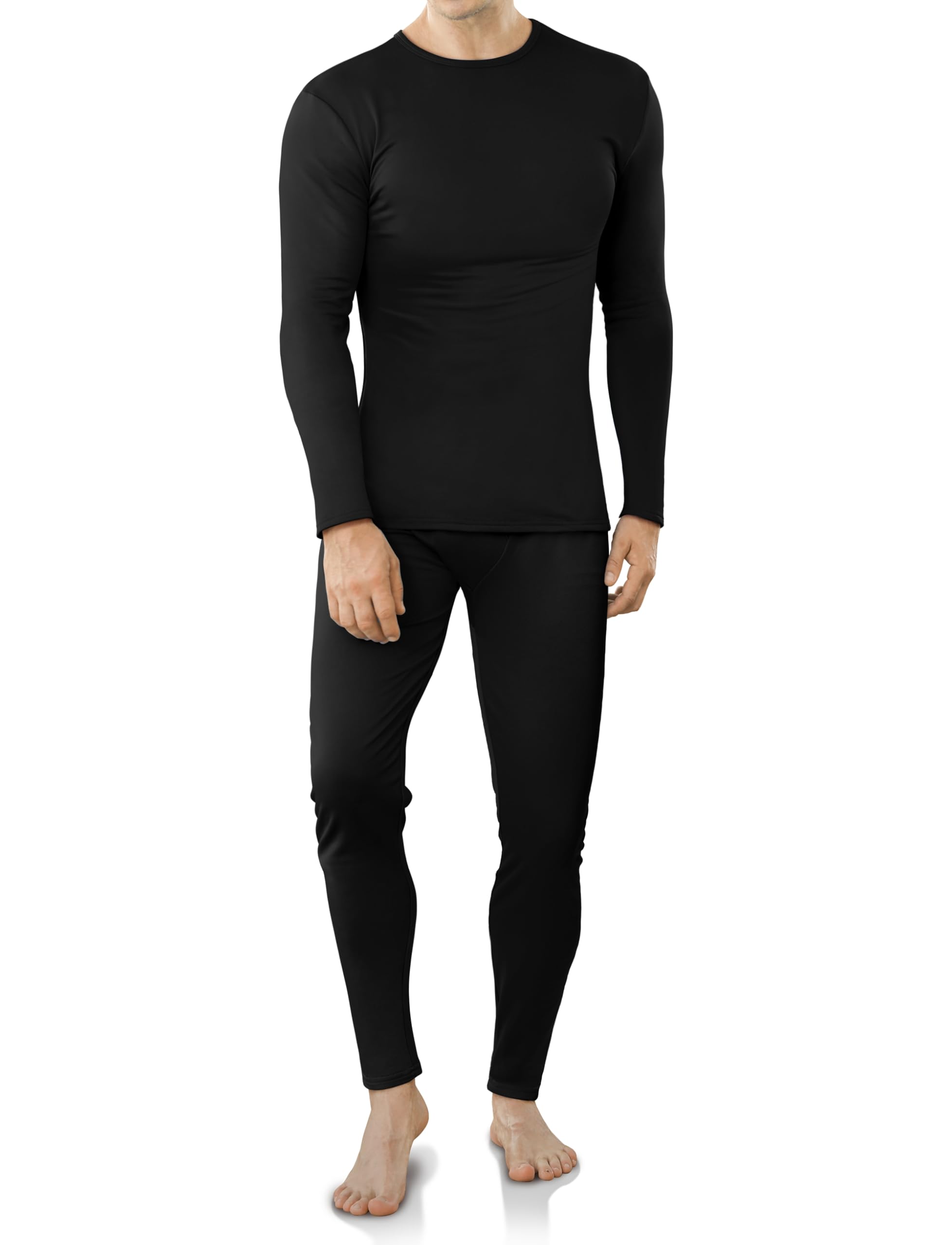 VZV Thermounterwäsche Herren Innenfleece Thermo Unterwäsche Herren Funktionsunterwäsche Skiunterwäsche Winter Thermowäsche Set Warm Weich Atmungsaktiv Thermounterhemd Thermounterhose L Schwarz Angebot bei HelloDeals