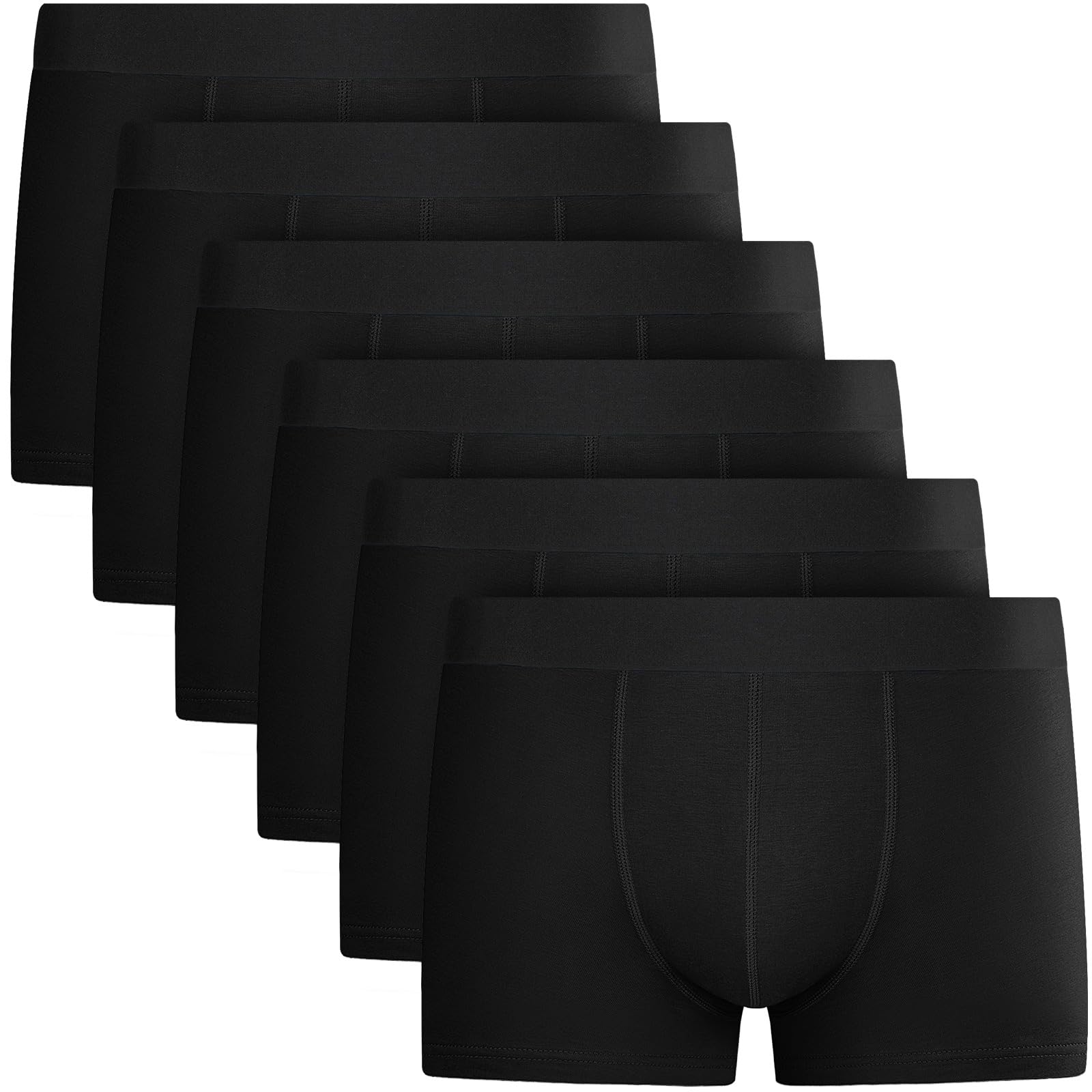 QINCAO Boxershorts Herren 6er Pack Männer Unterwäsche Unterhosen Men Retroshorts Boxer Baumwolle 6 Schwarz L Angebot bei HelloDeals