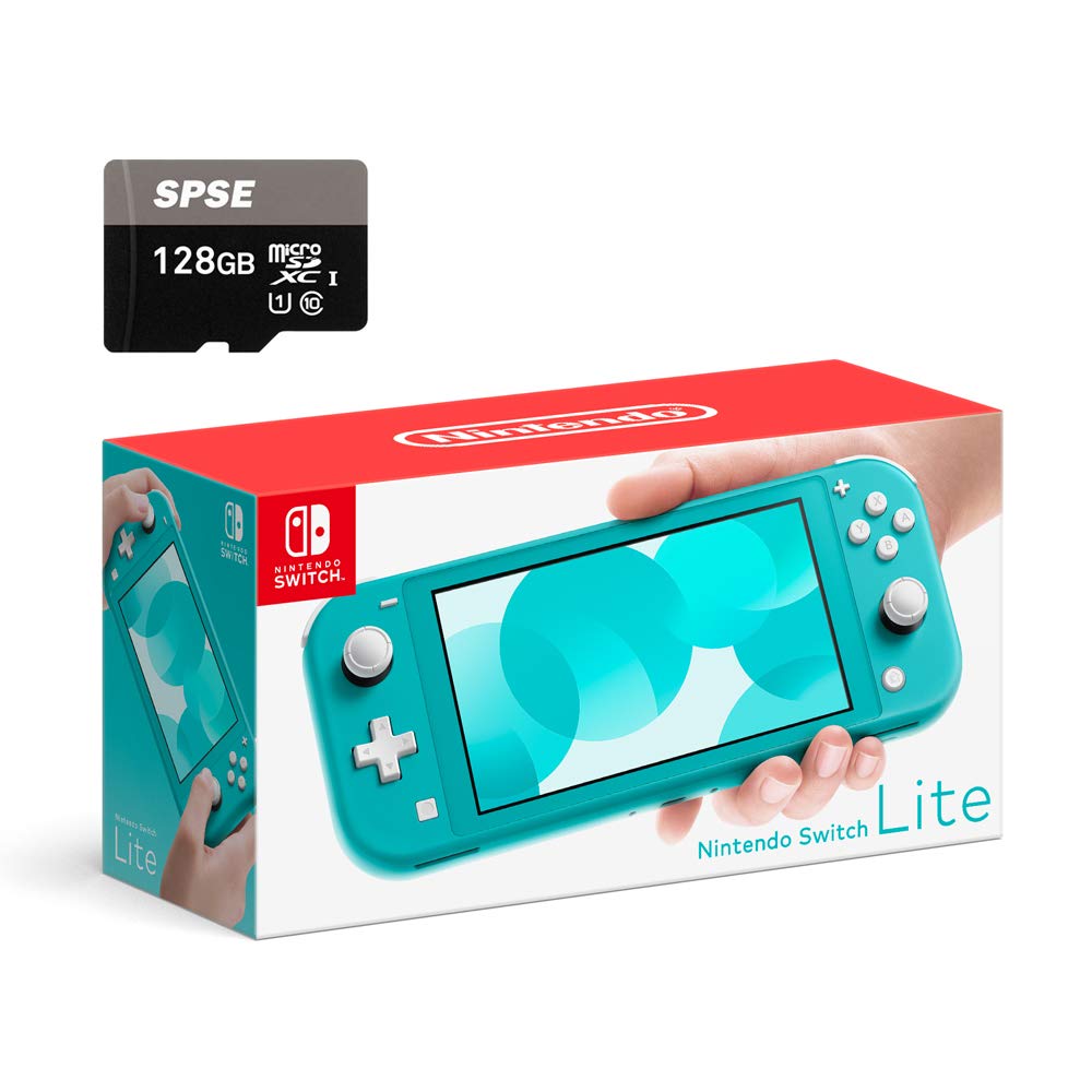 Nintendo Switch Lite Konsole, Türkis, mit SPSE 128 GB Micro-SD-Karte und Adapter [video game] Angebot bei HelloDeals