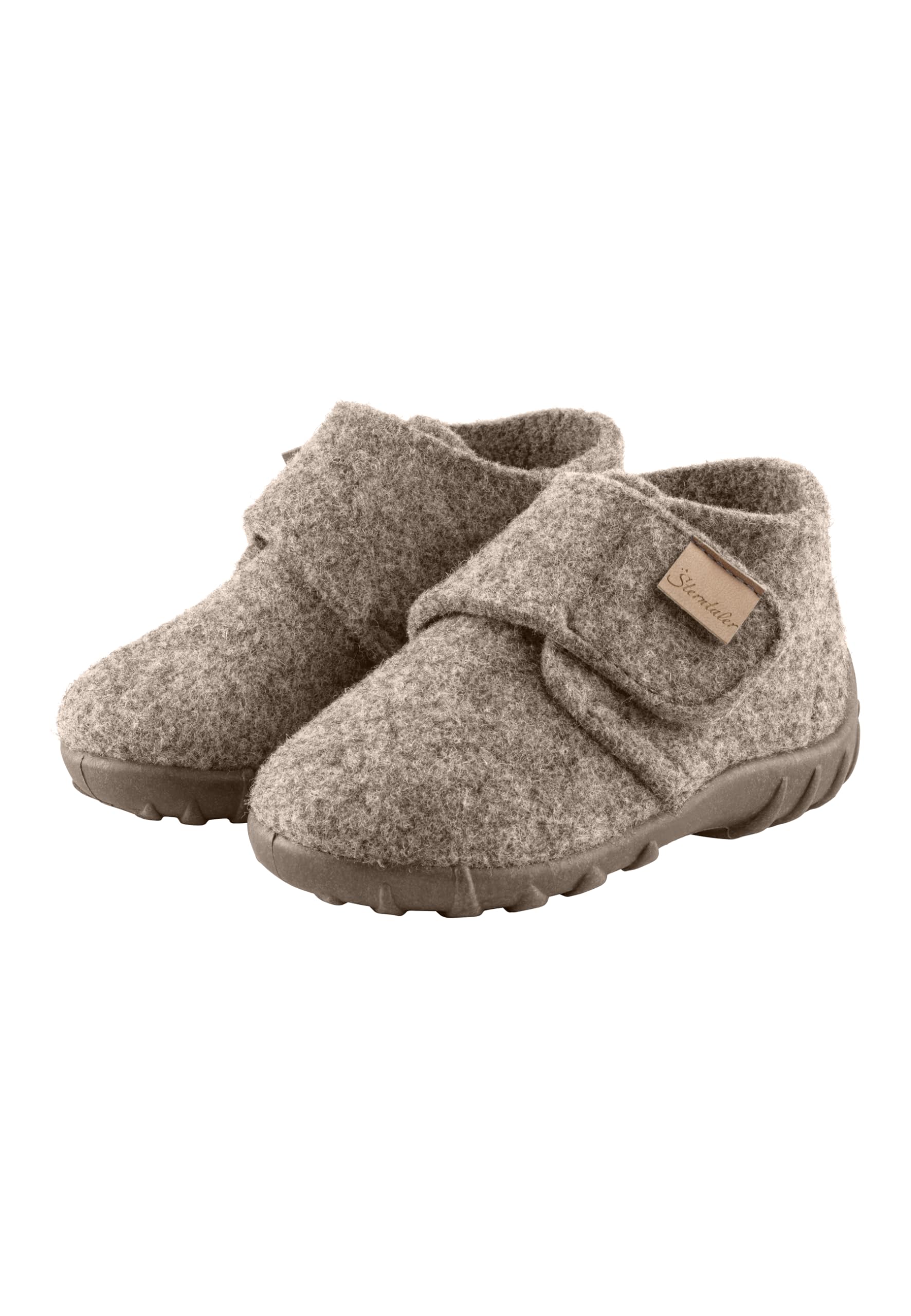 Sterntaler Hausschuhe uni - Unisex Hausschuhe aus Wollfilz - Baby und Kinder Hüttenschuh mit rutschfester Sohle - Kindergarten Pantoffeln mit Klettverschluss 26 EU Braun Angebot bei HelloDeals