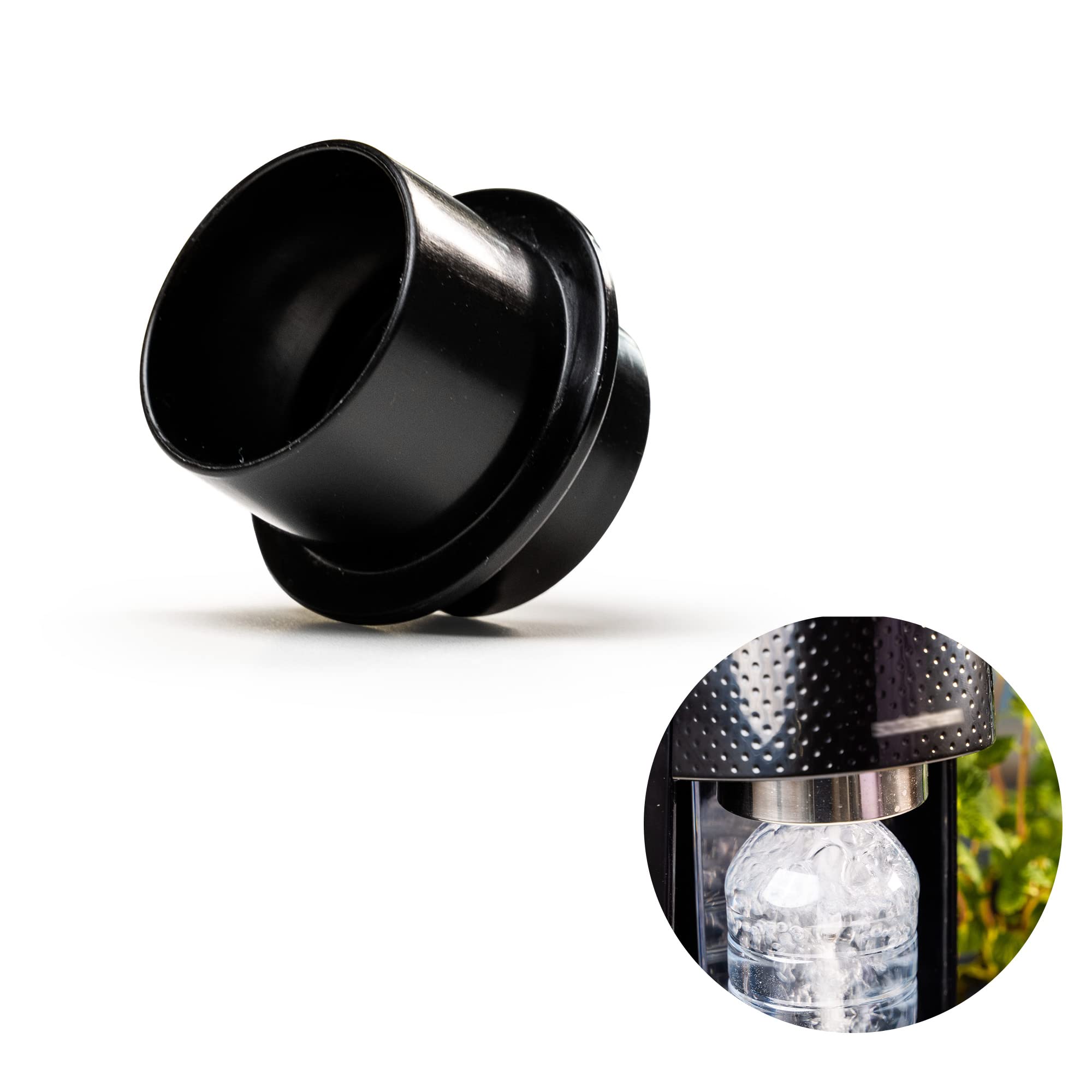 mixcover PET Adapter kompatibel mit Wassersprudelgeräten - zum Sprudeln von Wasser in kleinen PET Flaschen Schwarz Angebot bei HelloDeals